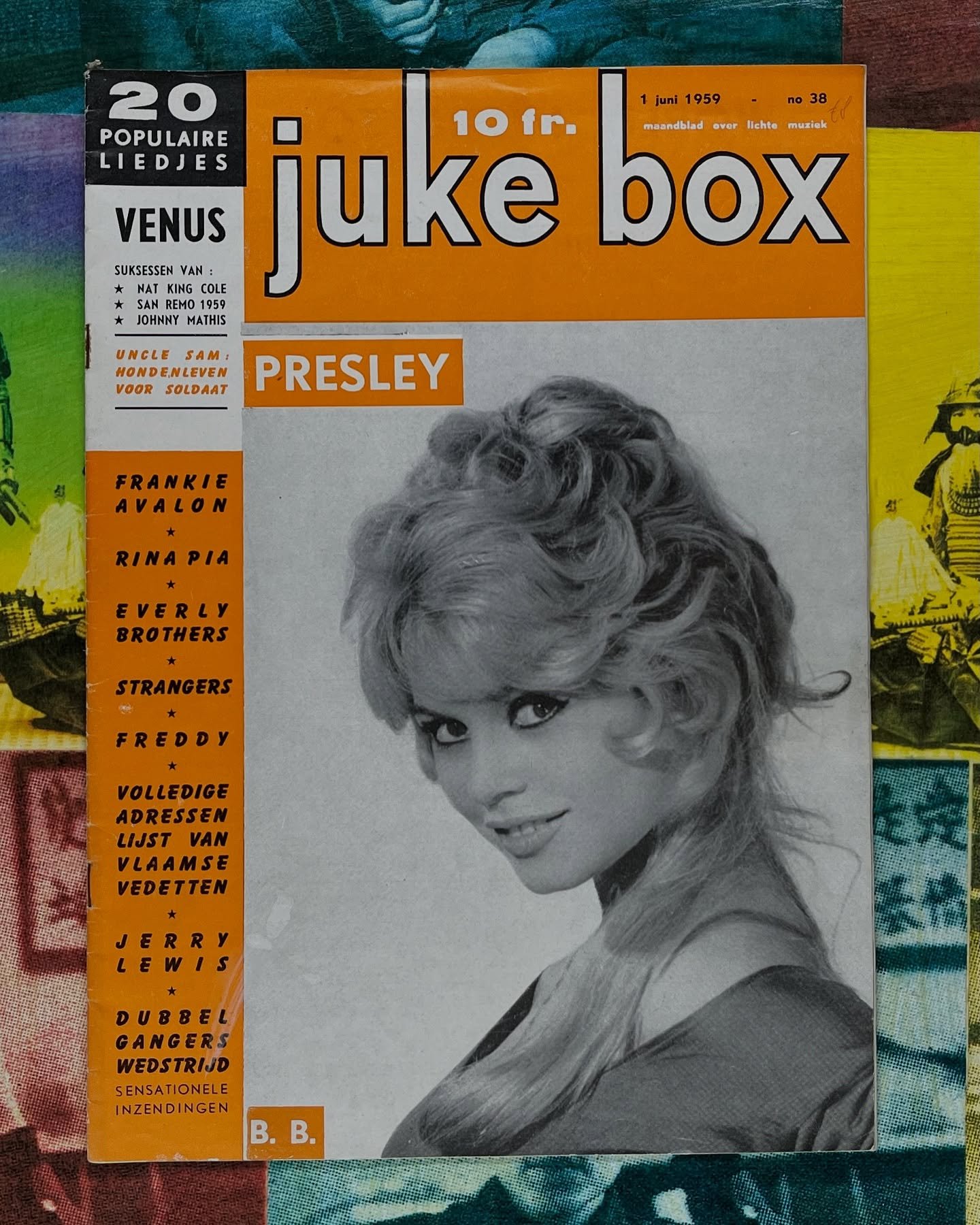 Juke Box June 1959 Belgium #brigittebardot cover / from the #rocknrollpubliclibrary