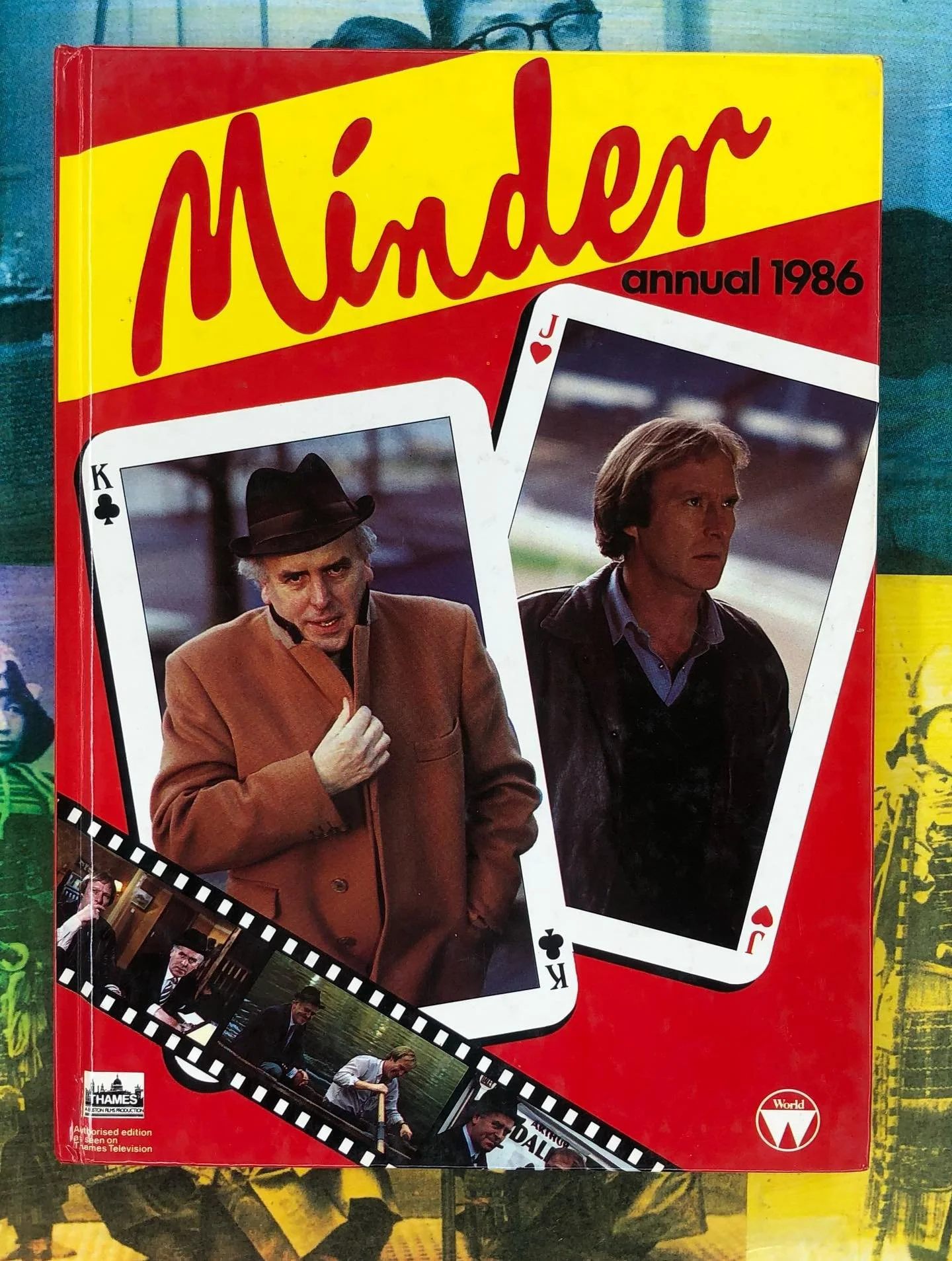 Minder annual, 1986 with some great games to play with friends and family. #minder #georgecole #denniswaterman from the #rocknrollpubliclibrary
