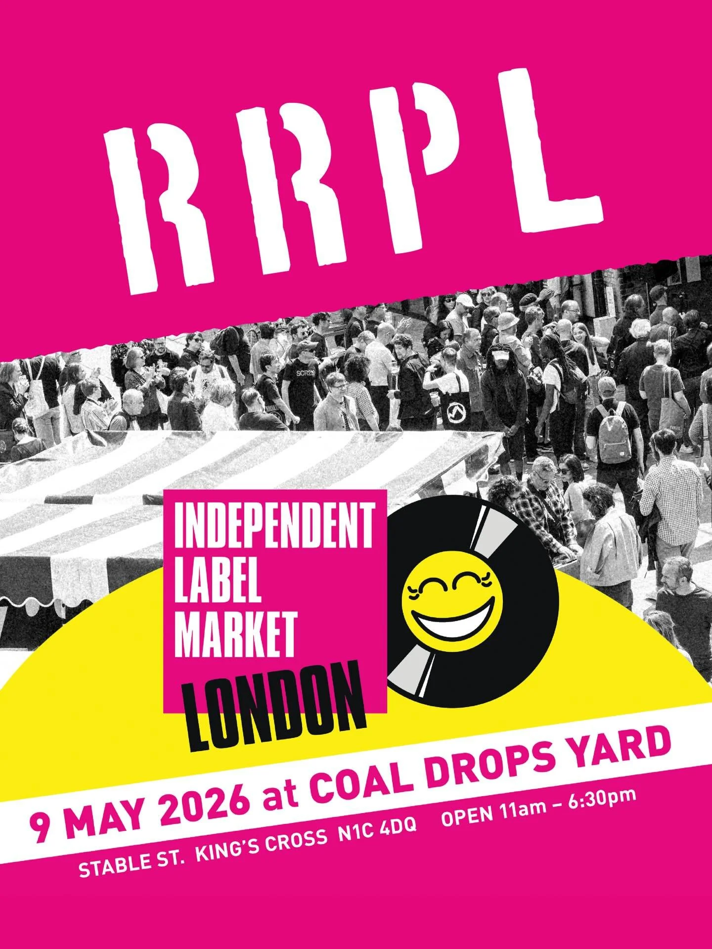 RRPL are taking part in this years edition of the Independent Label Market London @coaldropsyard on Saturday 9th May. We will be showcasing new limited edition merch, magazines, rare vinyl, t-shirts and more! 
@indielabelmkt are celebrating 15 years 