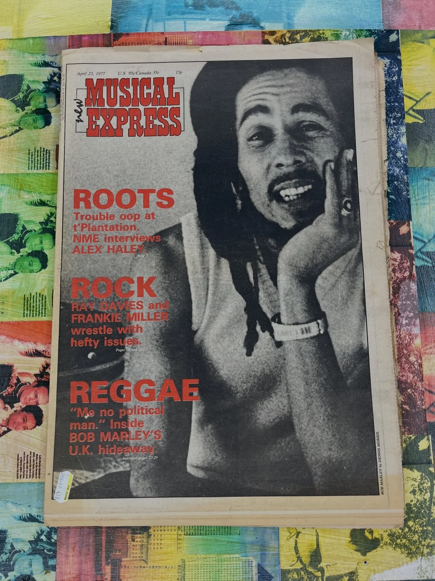 New Musical Express April 1977 #bobmarley cover story photo by @dennismcevoymorris / #rocknrollpubliclibrary