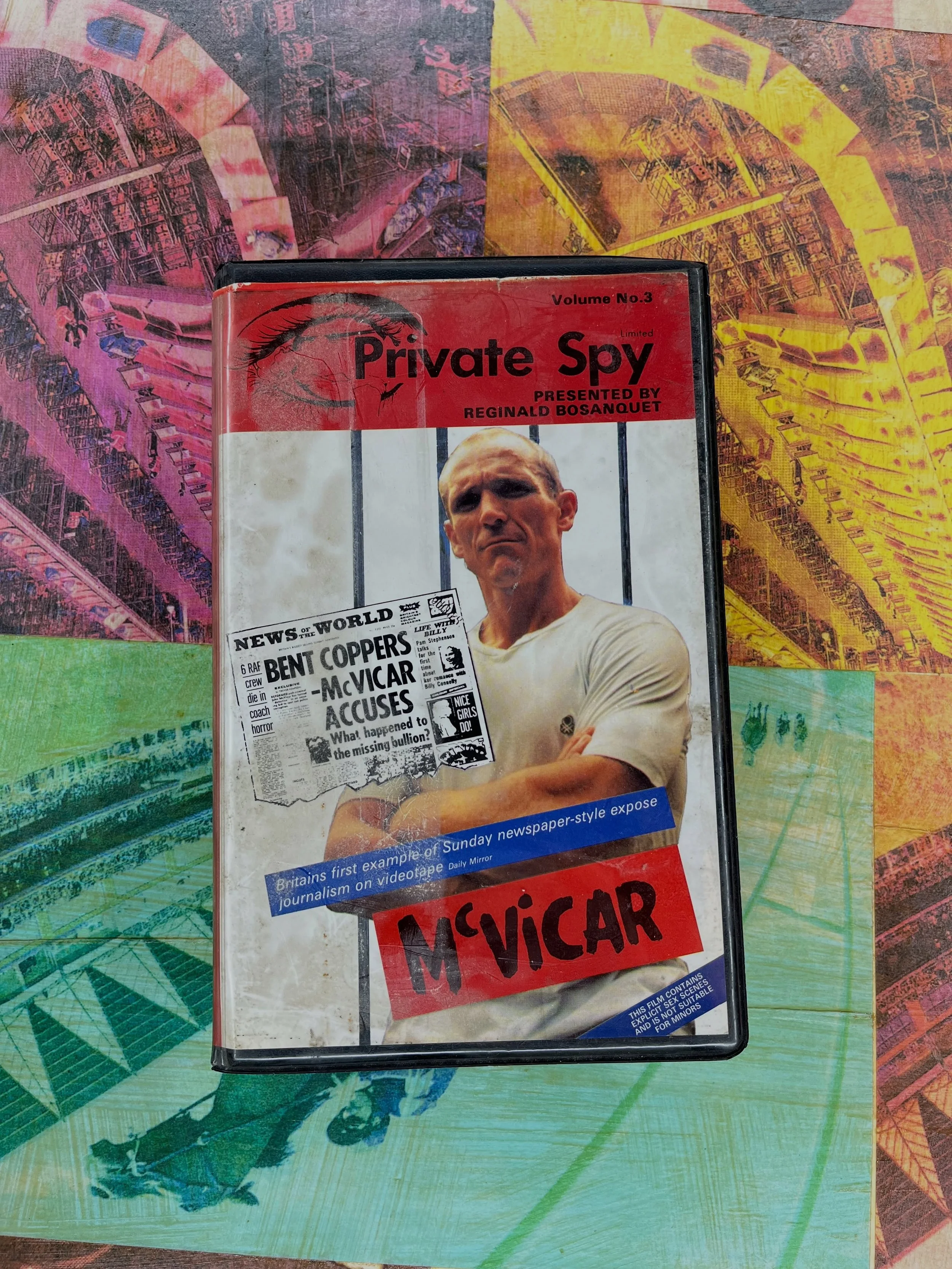 Private Spy 3 early 1980s &ldquo;video magazine&rdquo; sensationalist tabloid style hosted by newsreader Reginald Bosanquet. Featuring John McVicar, Koo Stark, and more. Pre-cert big box VHS / all the formats at the #rocknrollpubliclibrary