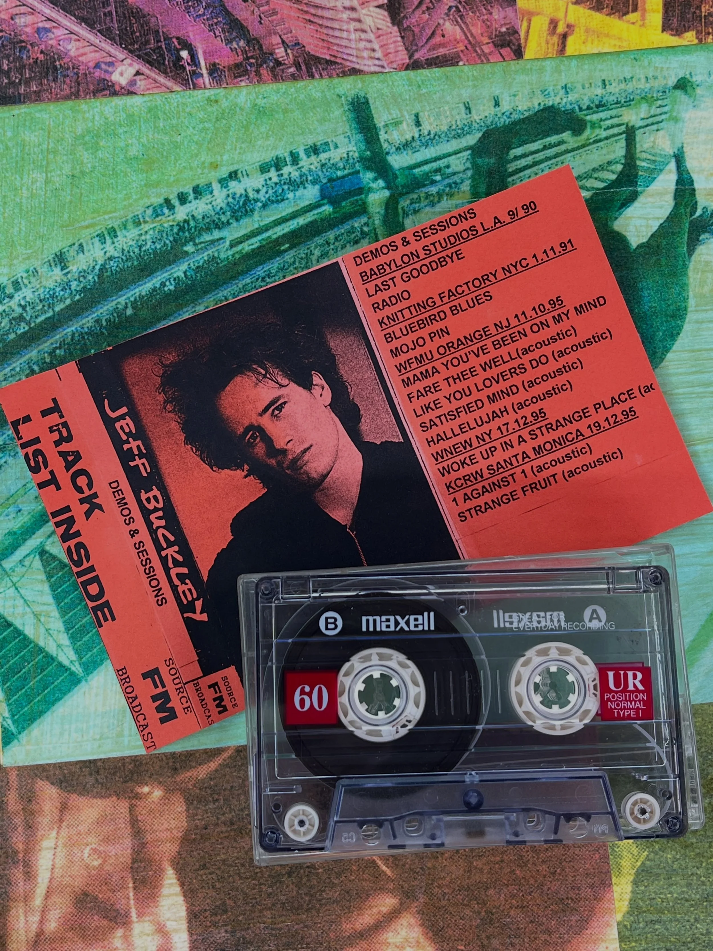 Jeff Buckley Demos and Sessions bootleg cassette at the #rocknrollpubliclibrary / #jeffbuckley #bootlegtape