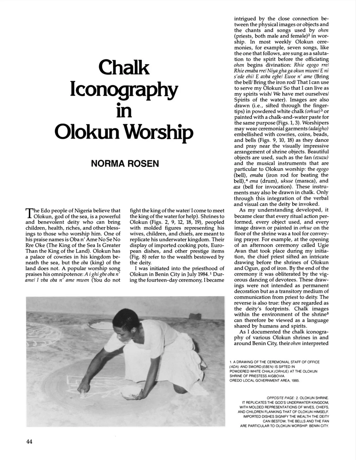 Chalk Iconography in Olokun Worship