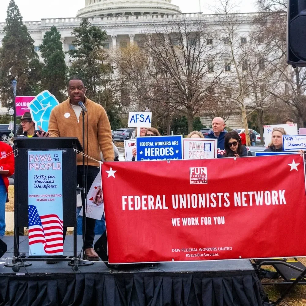 Red square logo with large text 'FUN' and smaller text 'Federal Unionists Network' inside.