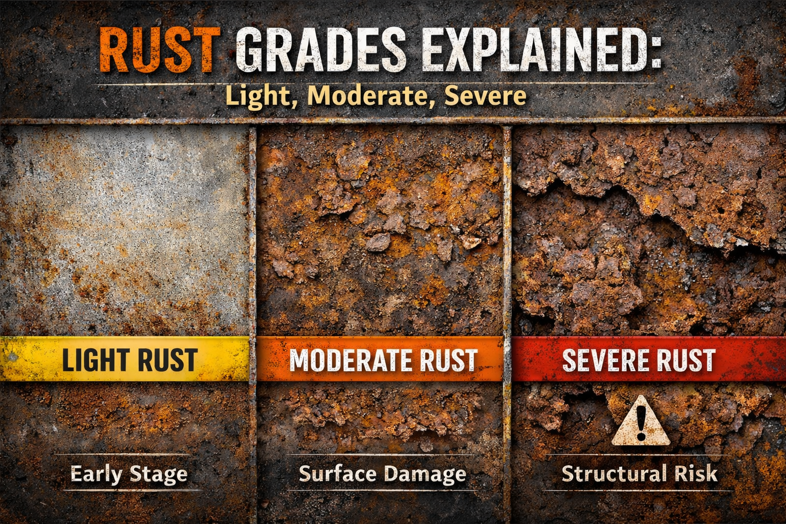 Rust Grades Explained: Light, Moderate, and Severe