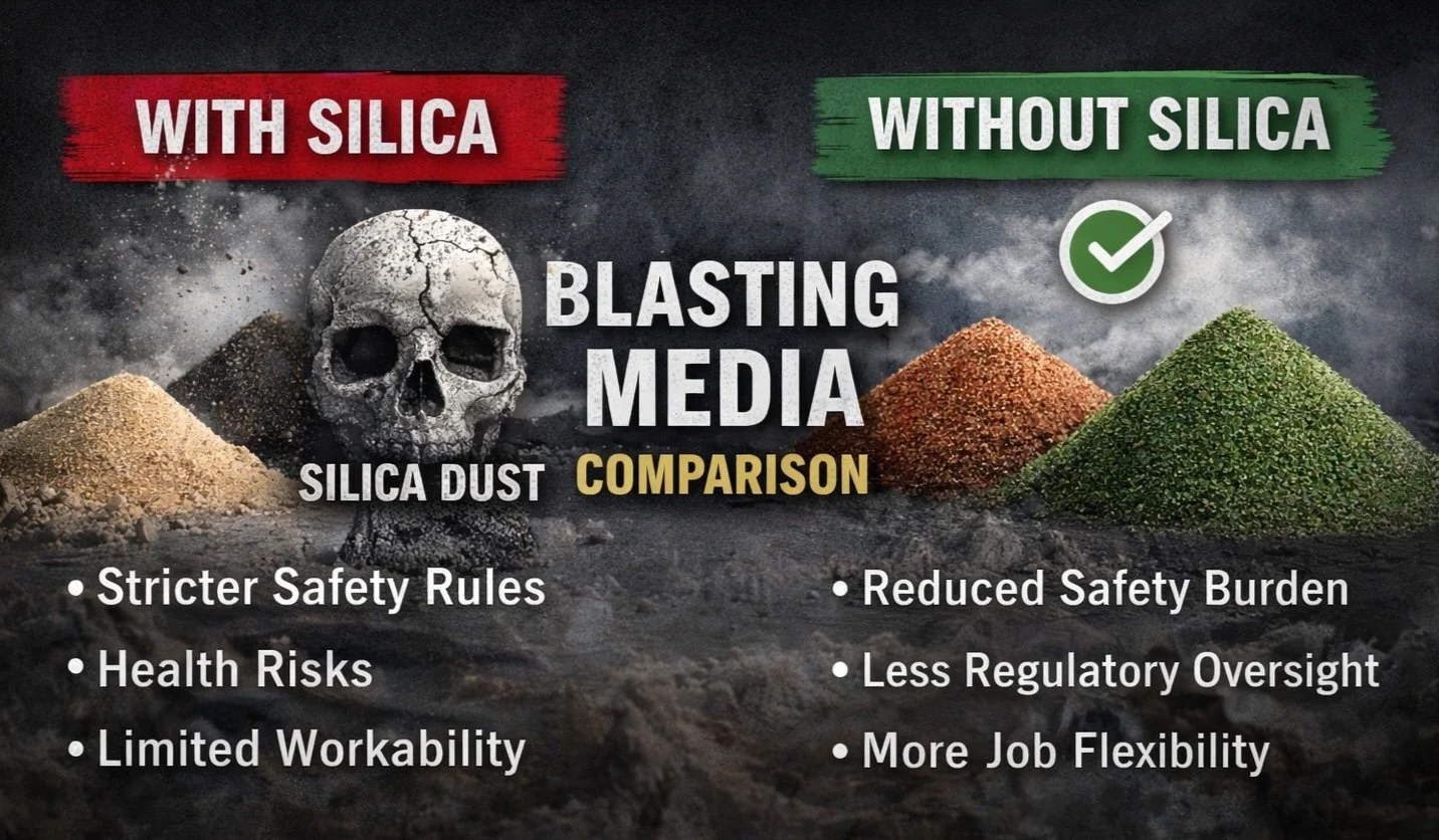 Blasting Media with Silica vs Without: What the Difference Really Means