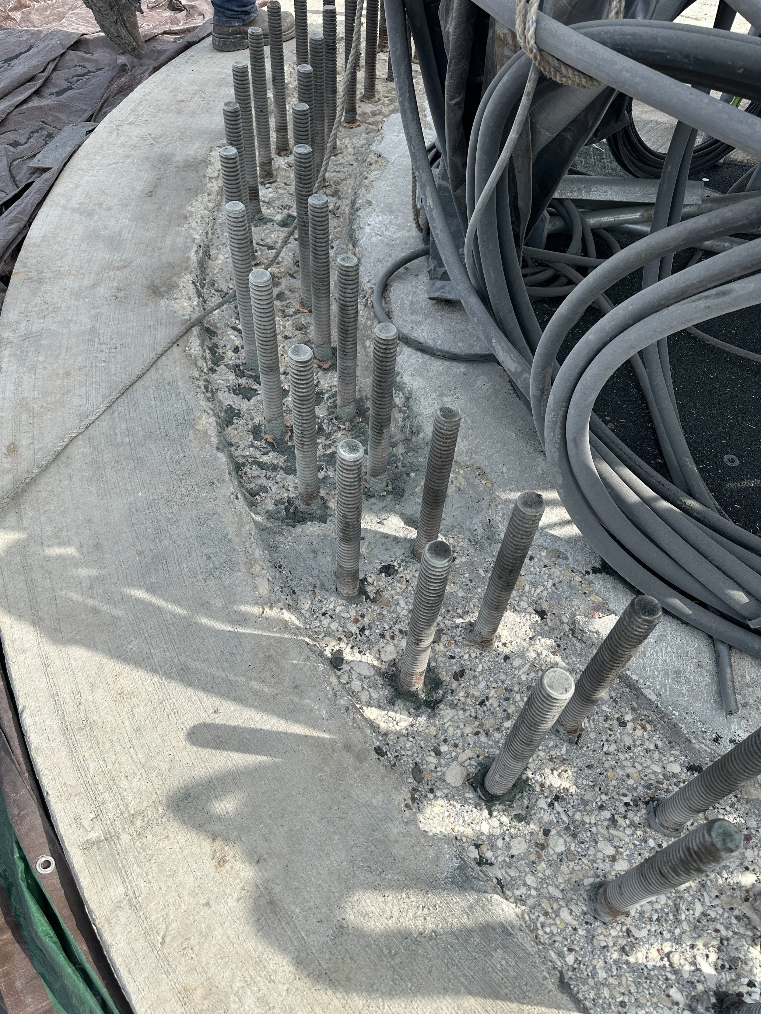 blasting a concrete pad of a wind turbine.JPG