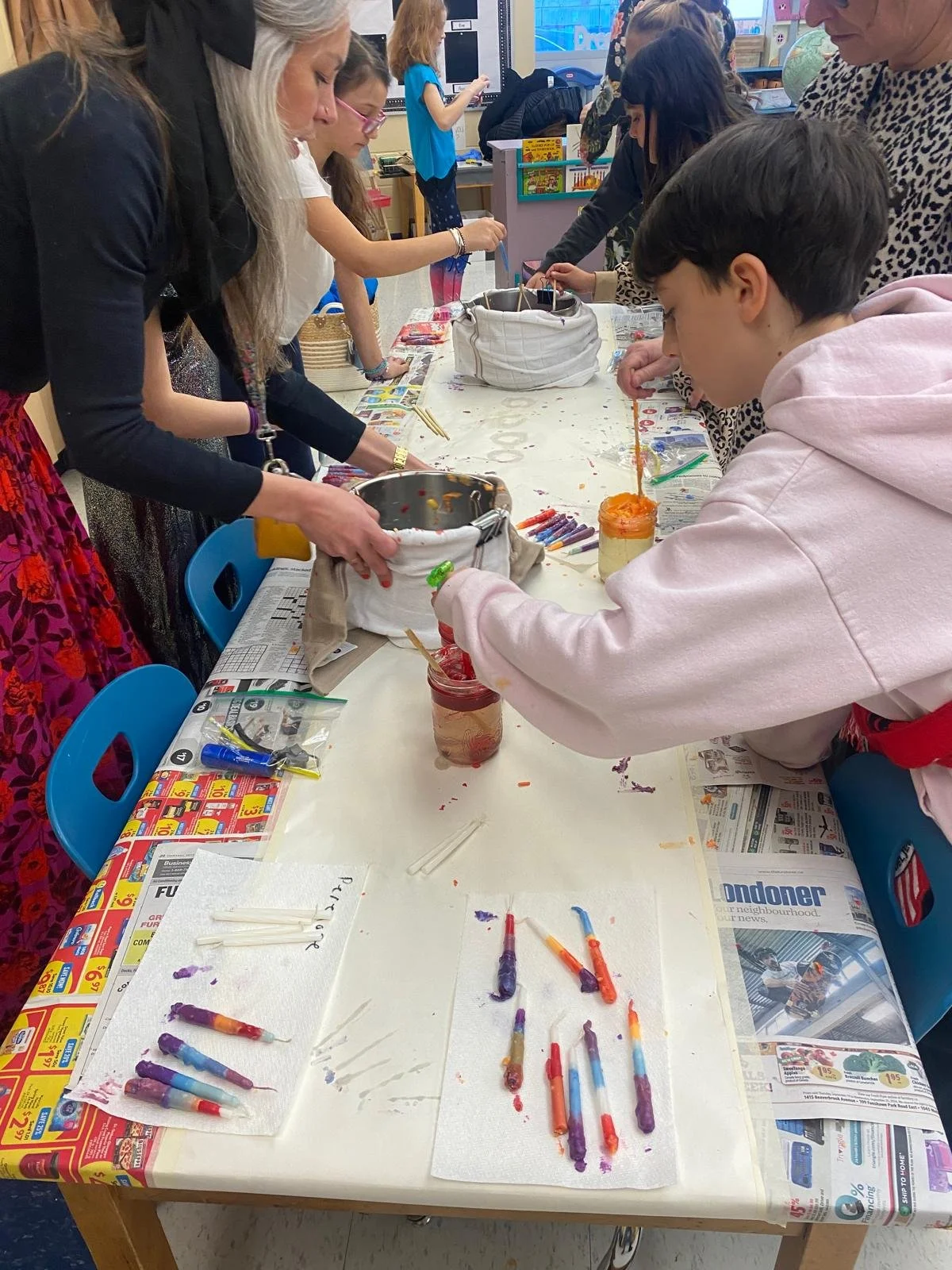 Children doing a hands-on art activity together at a PD Day at LHA