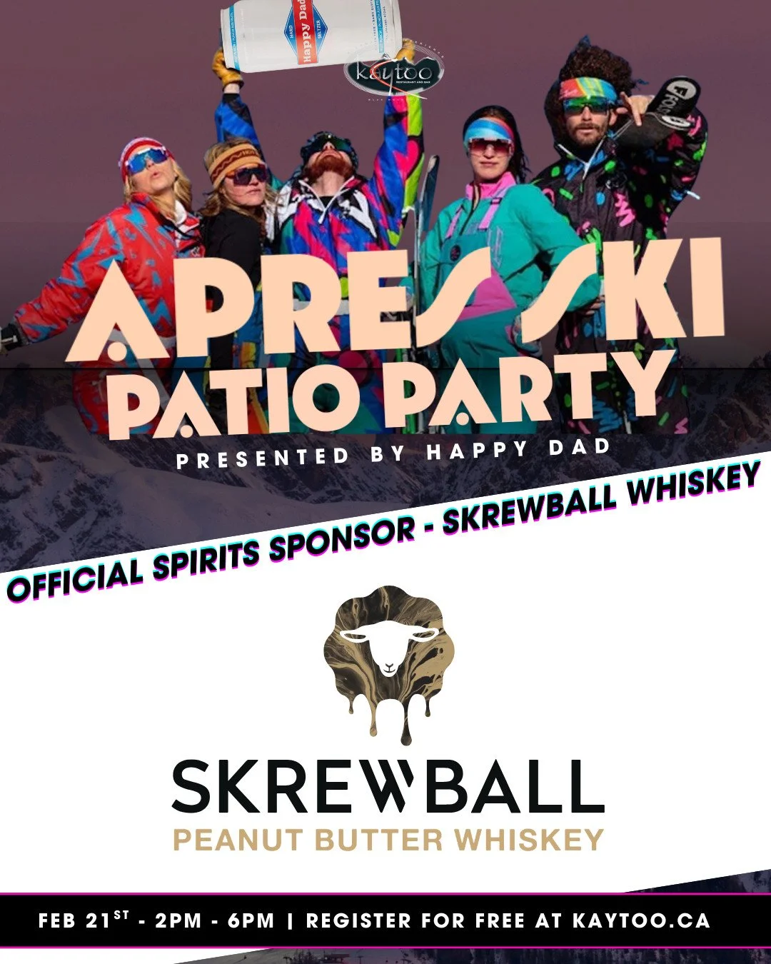 Came for the Apr&egrave;s, stayed for the Skrew 🥃⁠
⁠
Huge shoutout to @skrewballwhiskey for being the official spirits sponsors our Apres Ski event happening on February 21st ⛷️⁠
⁠
Link in bio to RSVP 🪩⁠
⁠
#kaytooatblue #apresski #bluemountainvilla