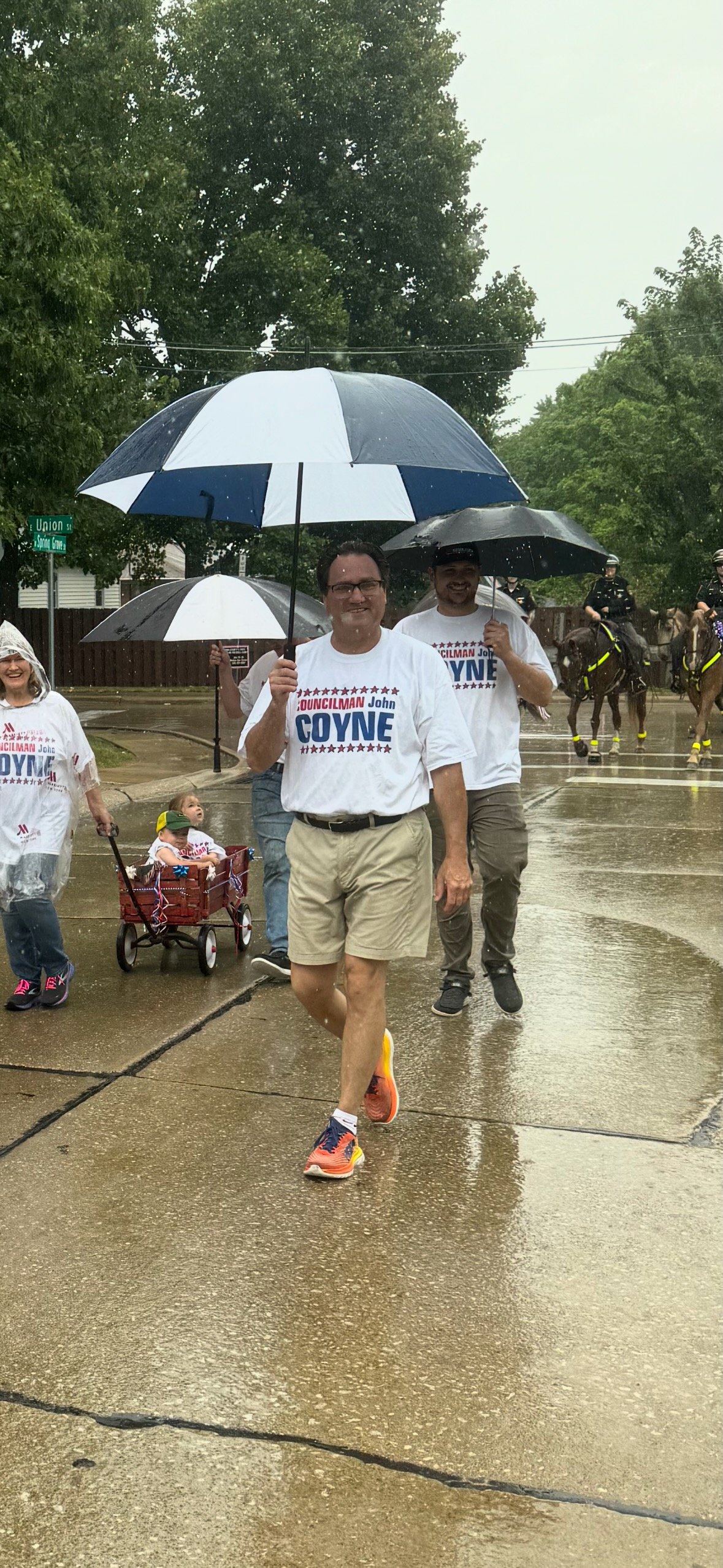 Rainy day for the Fourth of July parade, 2024