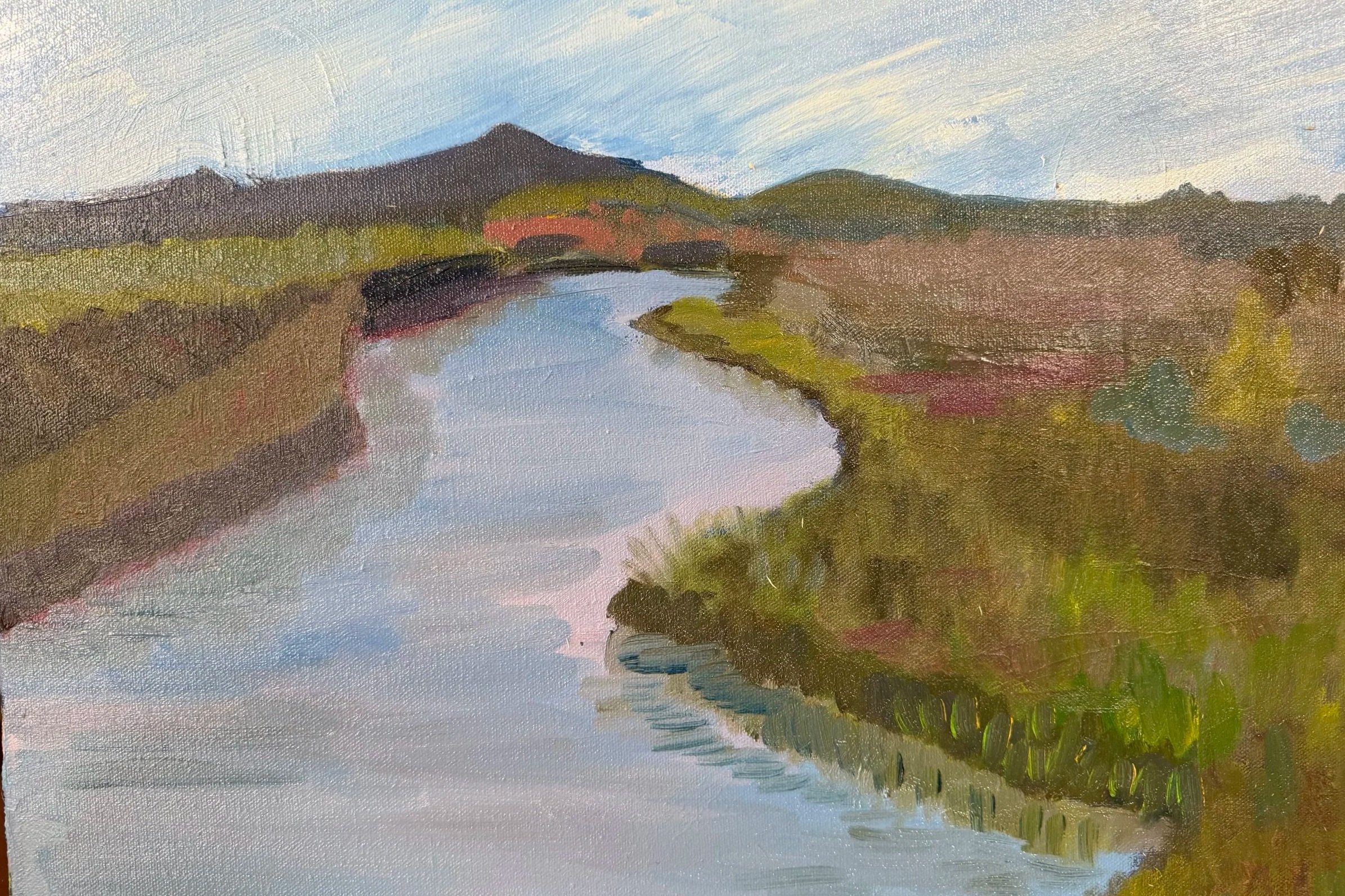 Meeker Slough off the Bay Trail, Richmond. 16x20 oil, plein air + studio