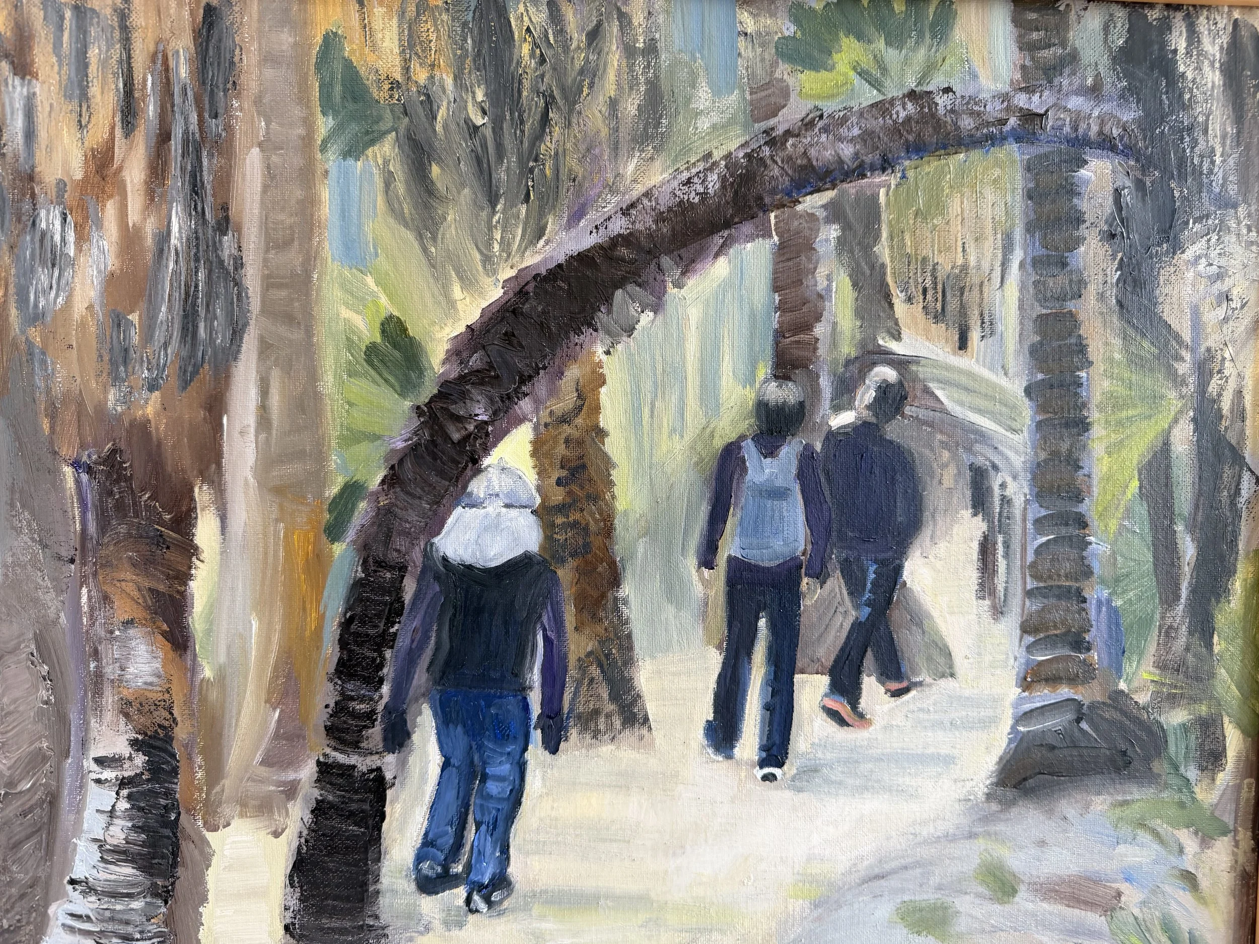 Palm oasis near Palm Springs, with mom, Todd, and Carl. 16x20 Private Collection