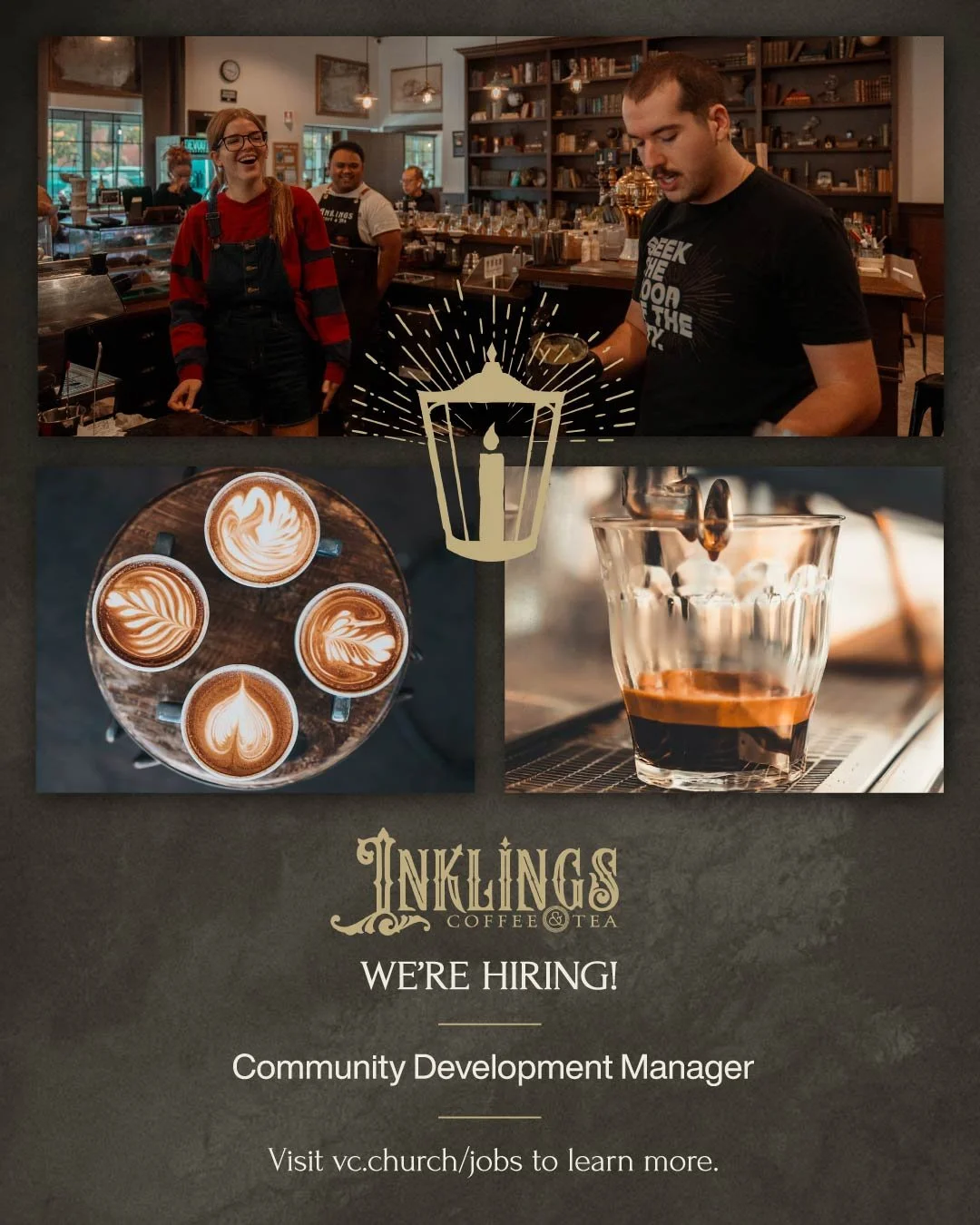 Are you passionate about people, Jesus, and coffee? The Inklings team is seeking a Community Development Manager who will help cultivate welcoming communities where genuine connections spark curiosity about faith.

This person will lead both the rela