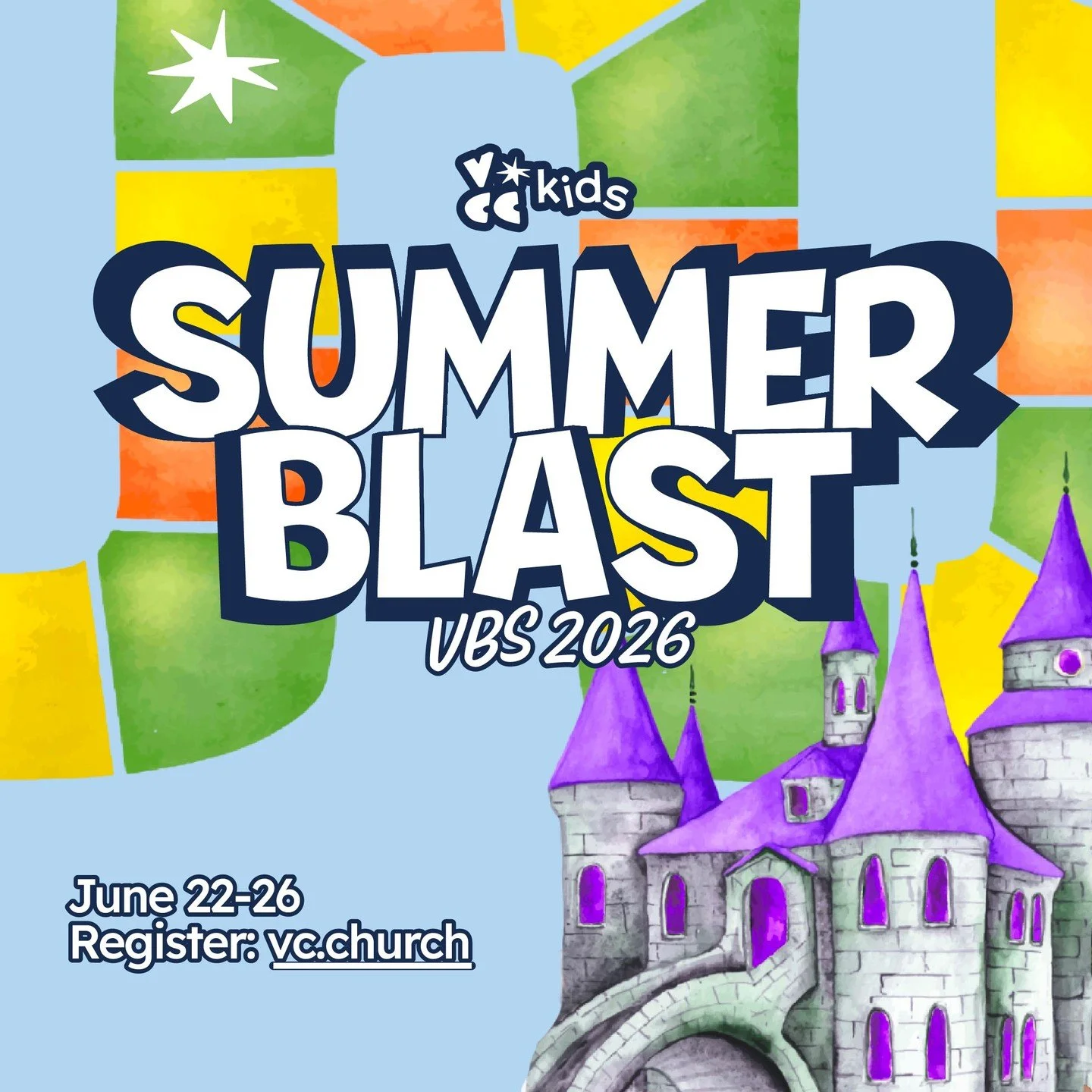 It&rsquo;s back! 🎉 Summer Blast VBS at Valley Community Church is happening June 22&ndash;26 from 9:00 a.m. to 12:00 p.m.!
Kids from Pre-K through 5th grade will embark on an epic journey to discover God&rsquo;s Kingdom. Through engaging lessons, hi