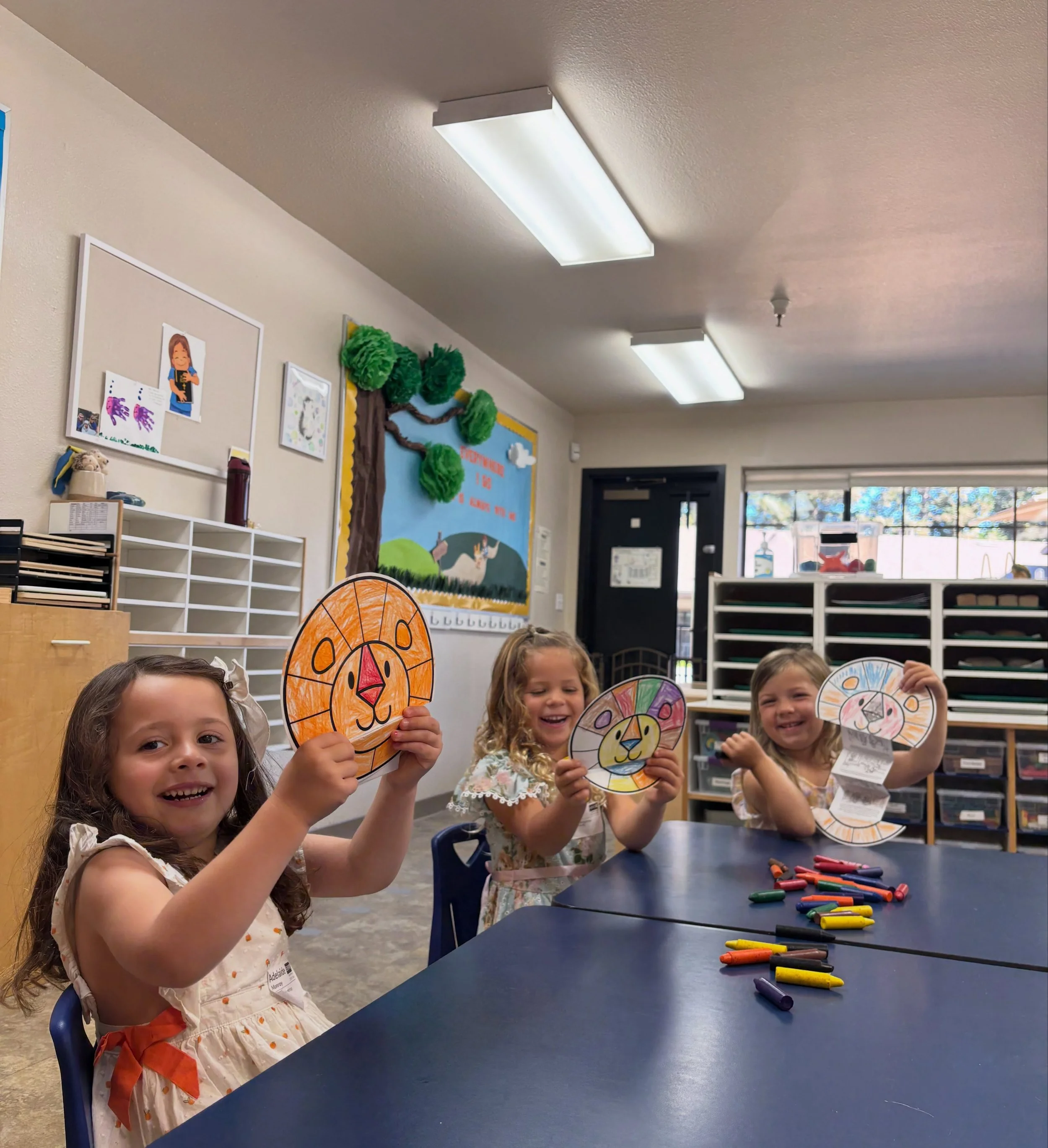 Daniel in the lions&rsquo; den was our lesson in preschool today, and we had so much fun learning how God helped Daniel when he needed Him most!

You can&rsquo;t hear it in this picture, but these lions were definitely &ldquo;roaring&rdquo;! 🦁

Happ