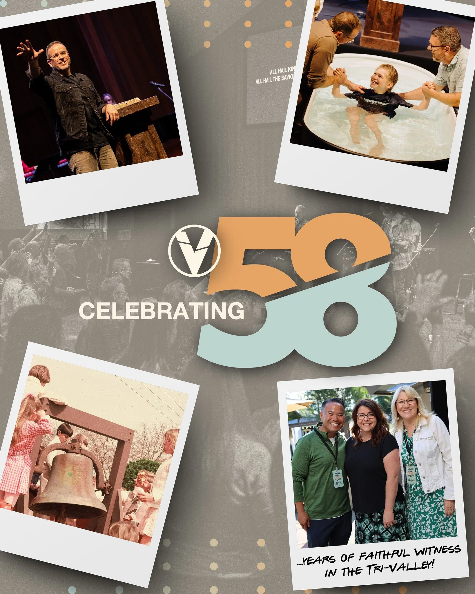 We&rsquo;re celebrating 58 years of faithful witness in the Tri-Valley and to the nations! 🎉 Since September 29, 1968, God has been faithful and generous to Valley Community Church, and we are here today because of His grace and provision. We&rsquo;