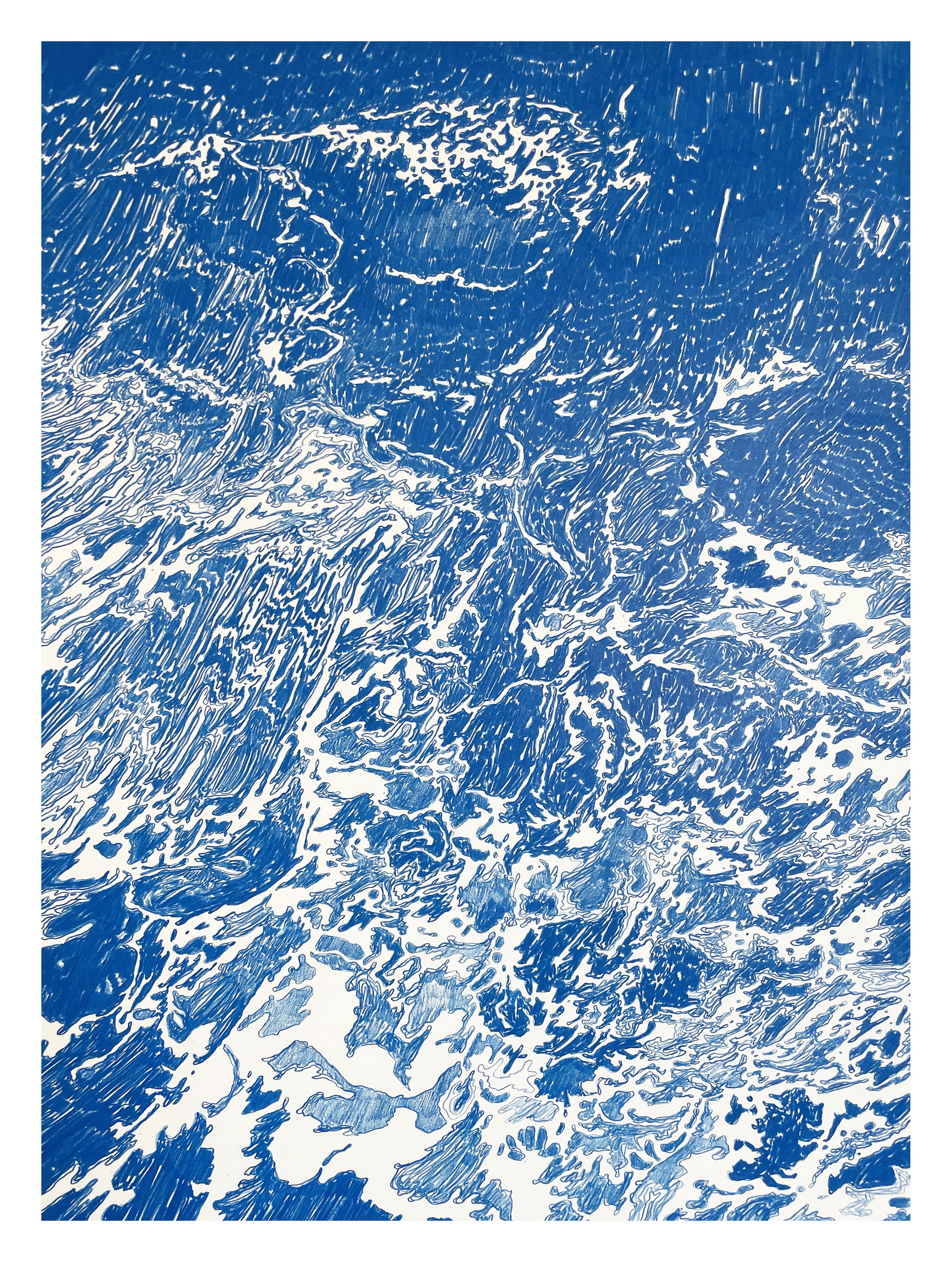 ”Moving (02)“ (2025)
Permanent colored pencil on pure cotton Arches hot pressed watercolor paper (300g/m2) Dim.: 46x61cm