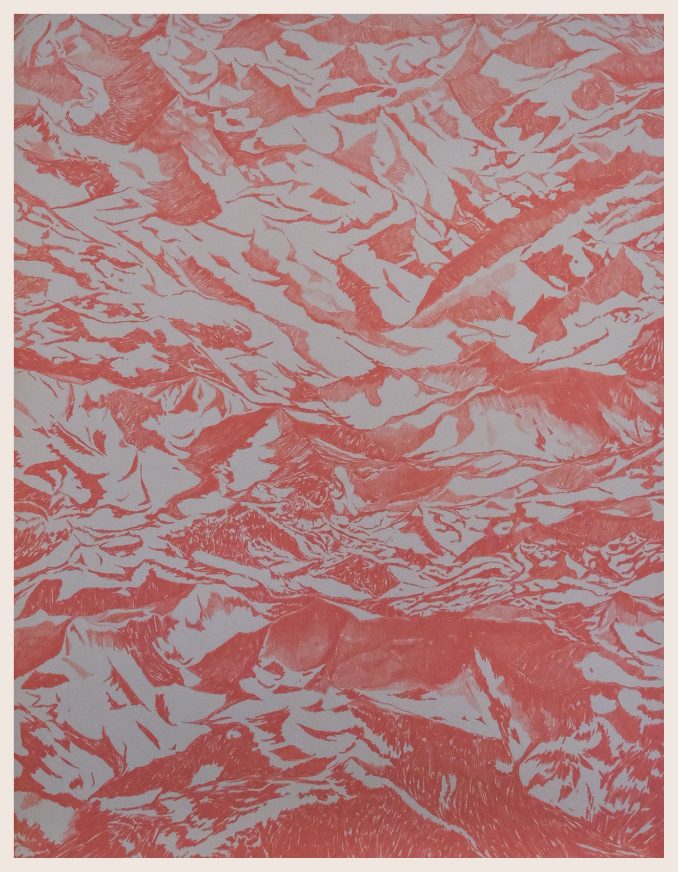 “R 242_100_80” (2022)
Permanent colored pencil on pure cotton Arches hot pressed watercolor paper (356g/m2)
Dim.: 100x130cm