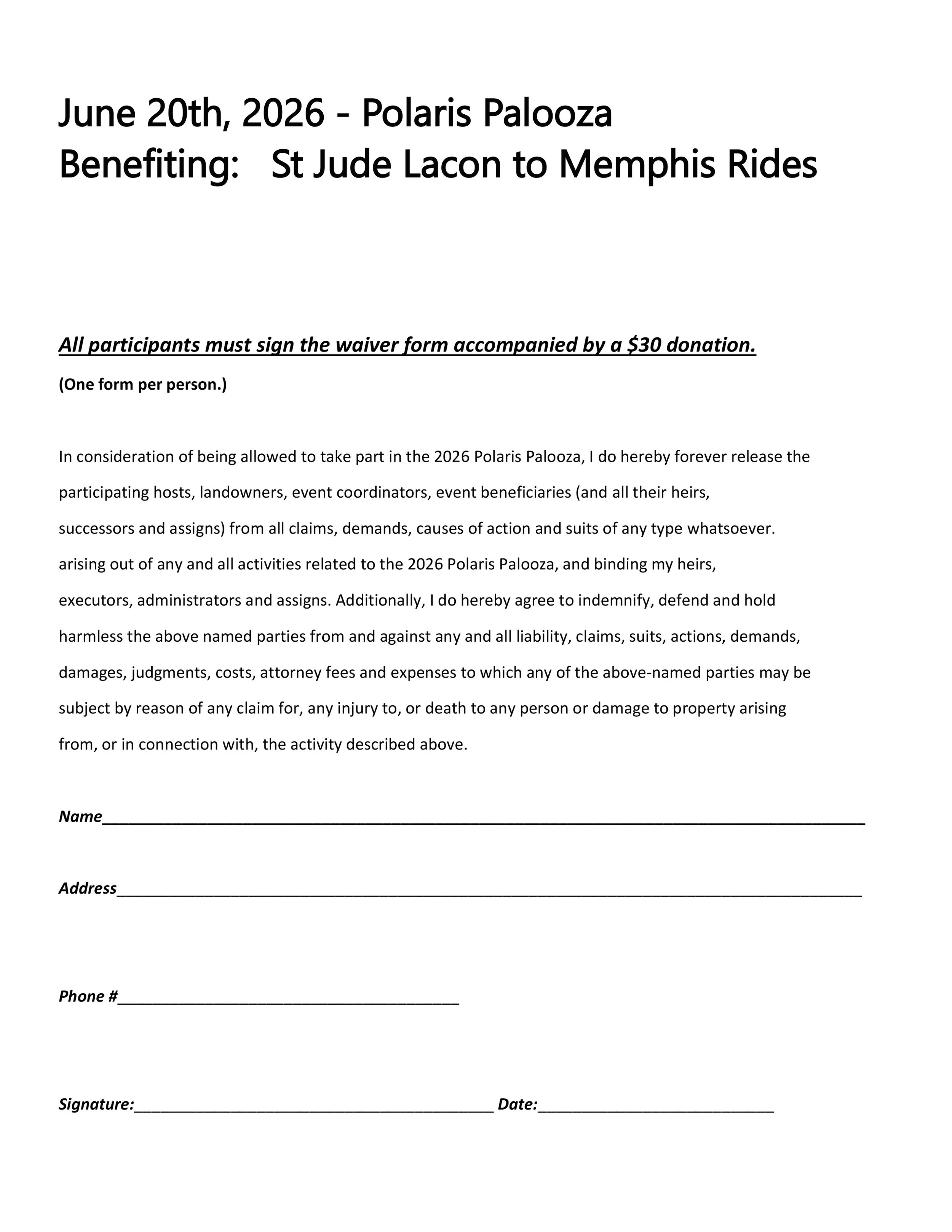 Waiver Form