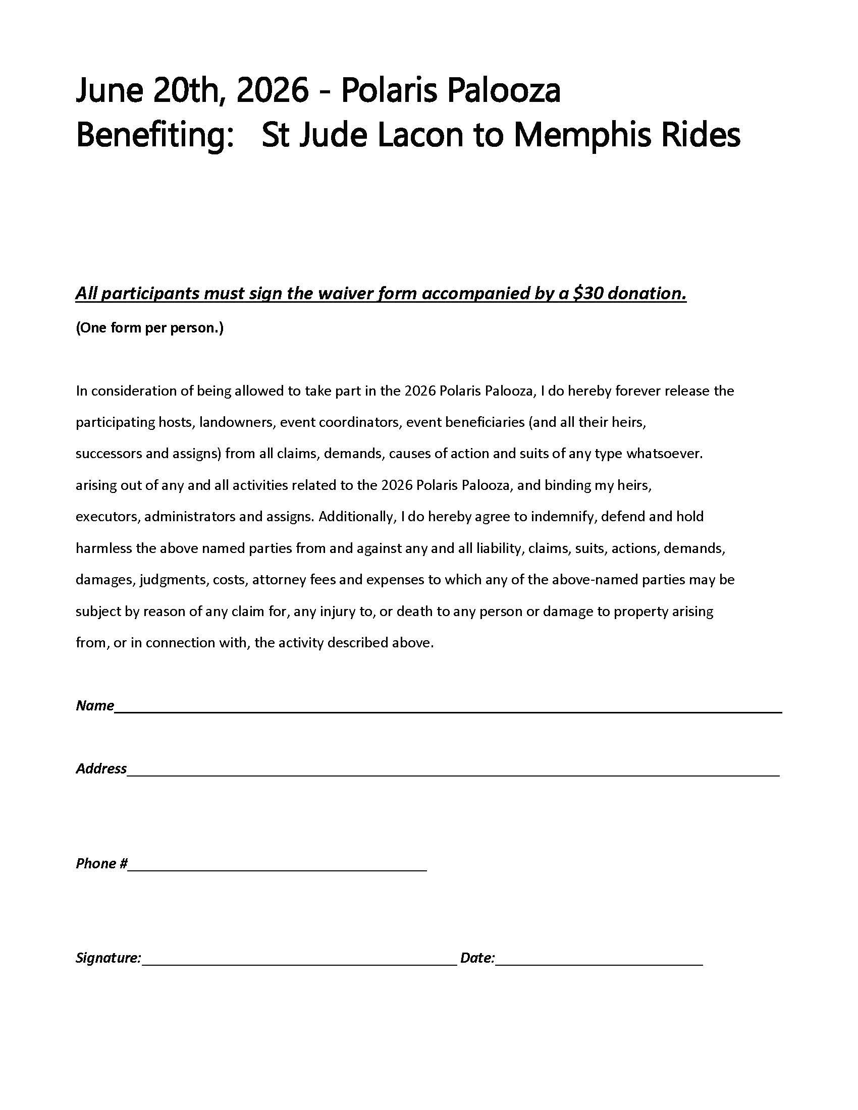 Waiver Form