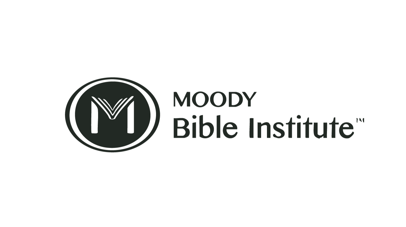 Moody Bible Institute logo, featuring a stylized letter M within a circle, alongside the text 'Moody Bible Institute'.