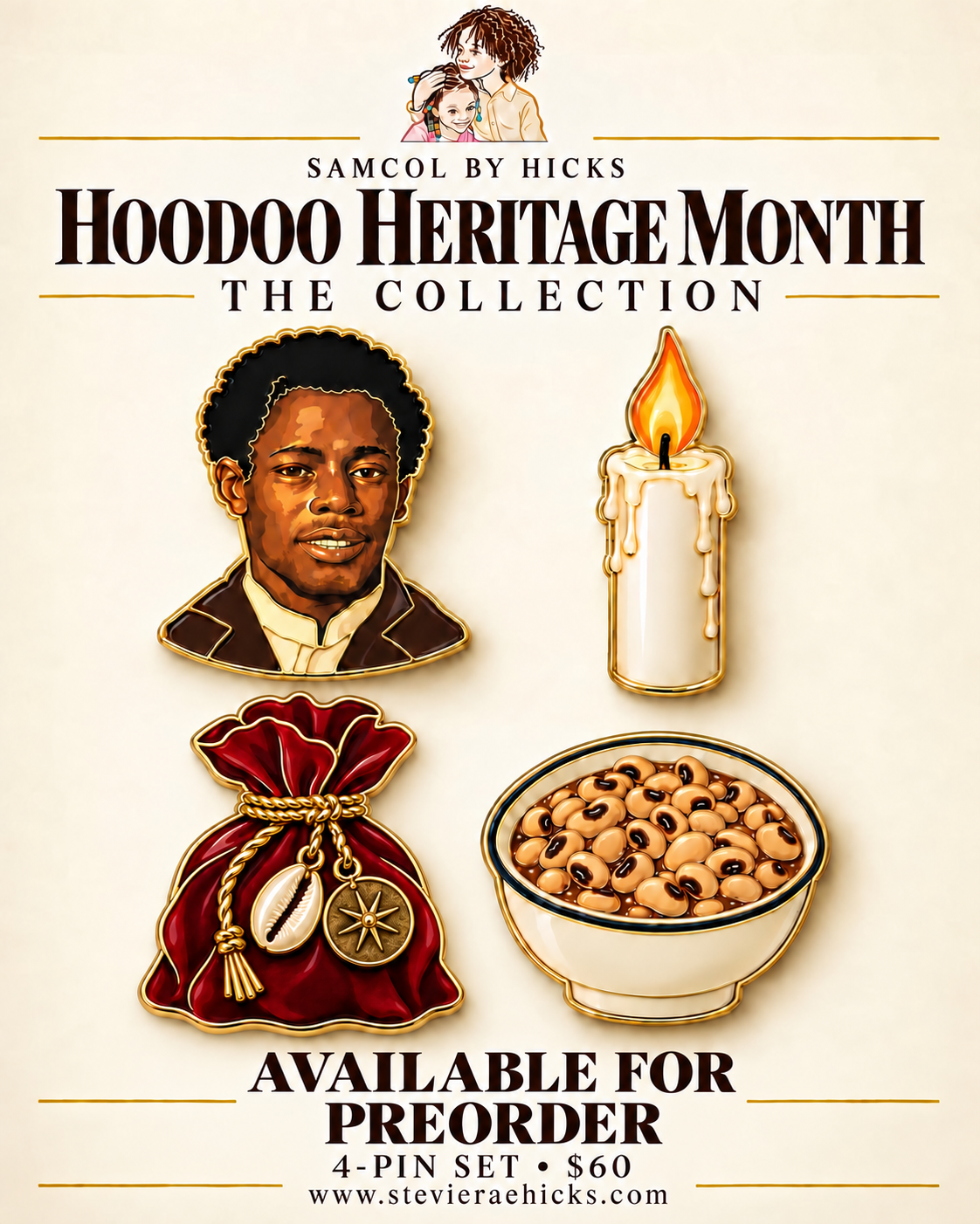 Hoodoo Heritage Month Pin Set