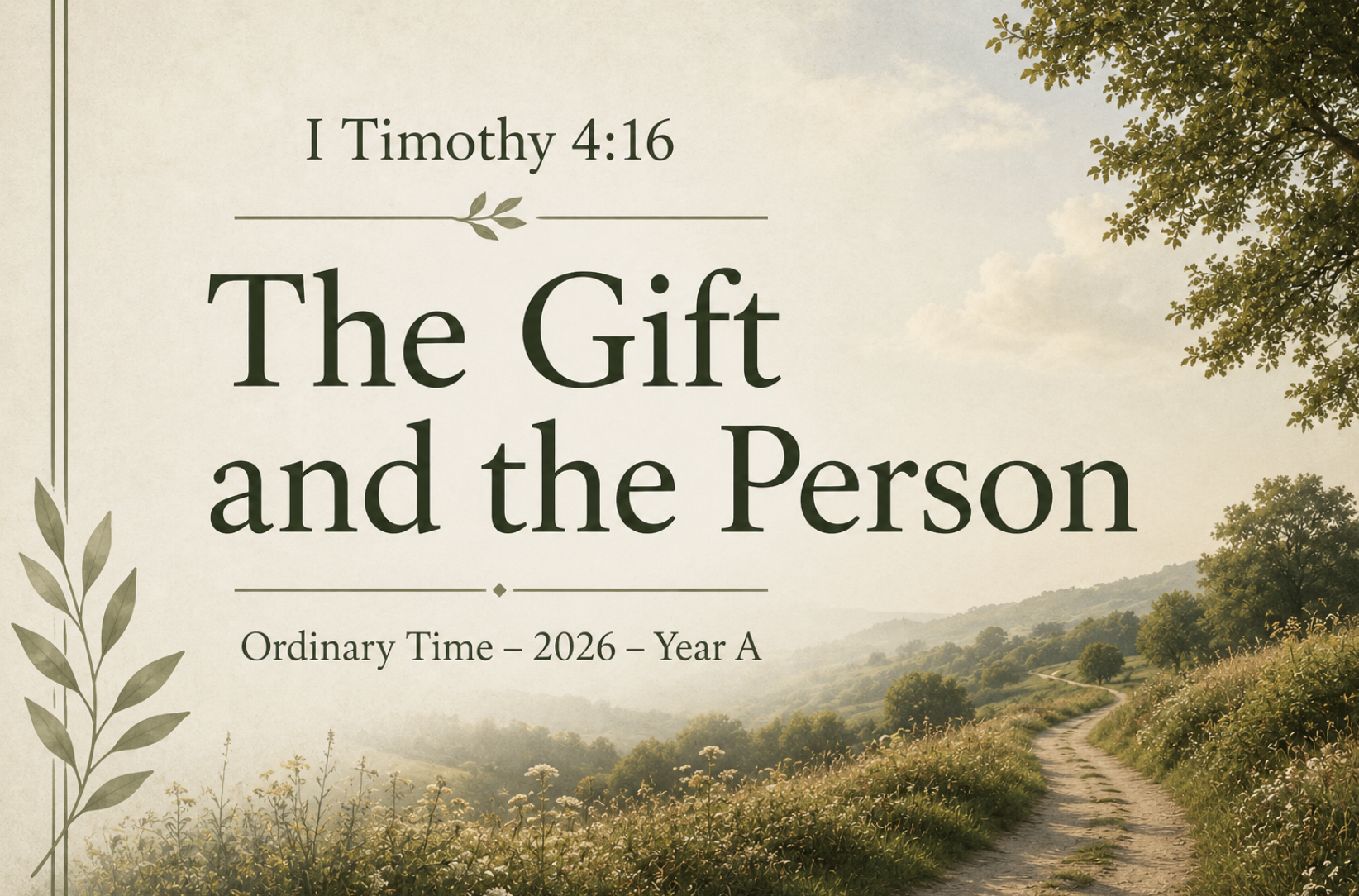 Ordinary Time 2026: Year A — I Timothy 4:16 — The Gift &amp; the Person