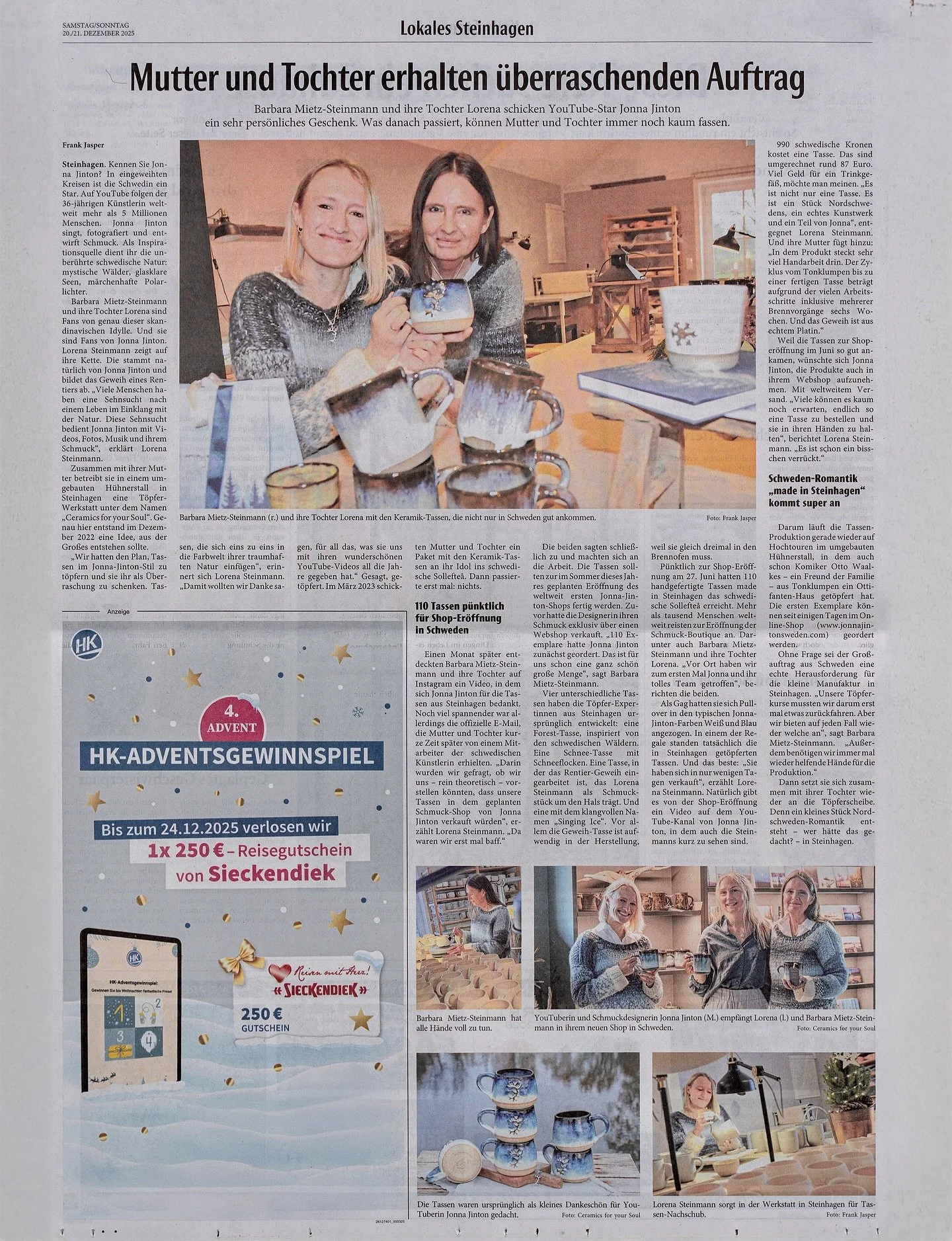 Wir sind &uuml;bergl&uuml;cklich und sehr dankbar f&uuml;r diesen wundersch&ouml;nen Zeitungsartikel von Frank Jasper @frankyfuture im @haller_kreisblatt 
💙🤍❄️🤍💙

Und &uuml;ber die wundervolle Zusammenarbeit mit @jonnajinton 🫶🥰💙

.
.
.
#zeitun