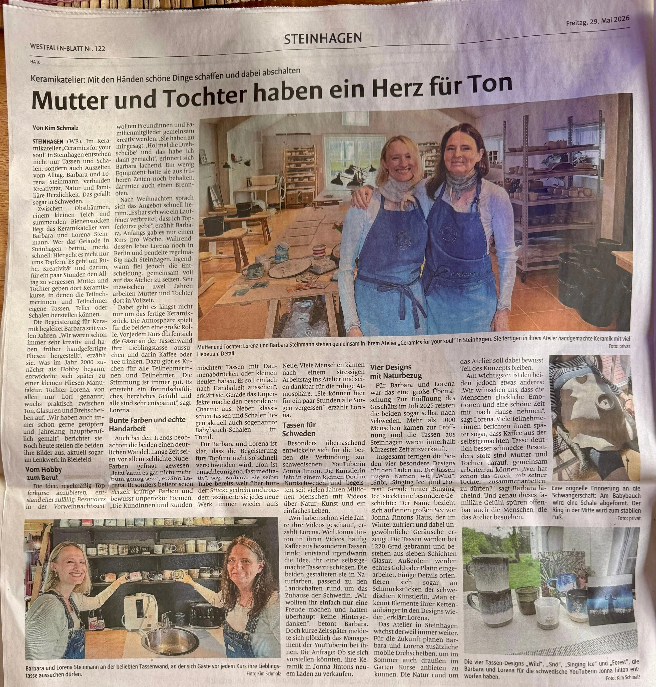 Heute hat das @westfalenblatt einen wundervollen Zeitungsartikel &uuml;ber unser T&ouml;pferatelier verfasst 🥰🥹 Danke liebe Kim, f&uuml;r deine wundersch&ouml;nen Worte! ❤️

#westfalenblatt #zeitung #t&ouml;pferninbielefeld #bielefeld #keramikateli