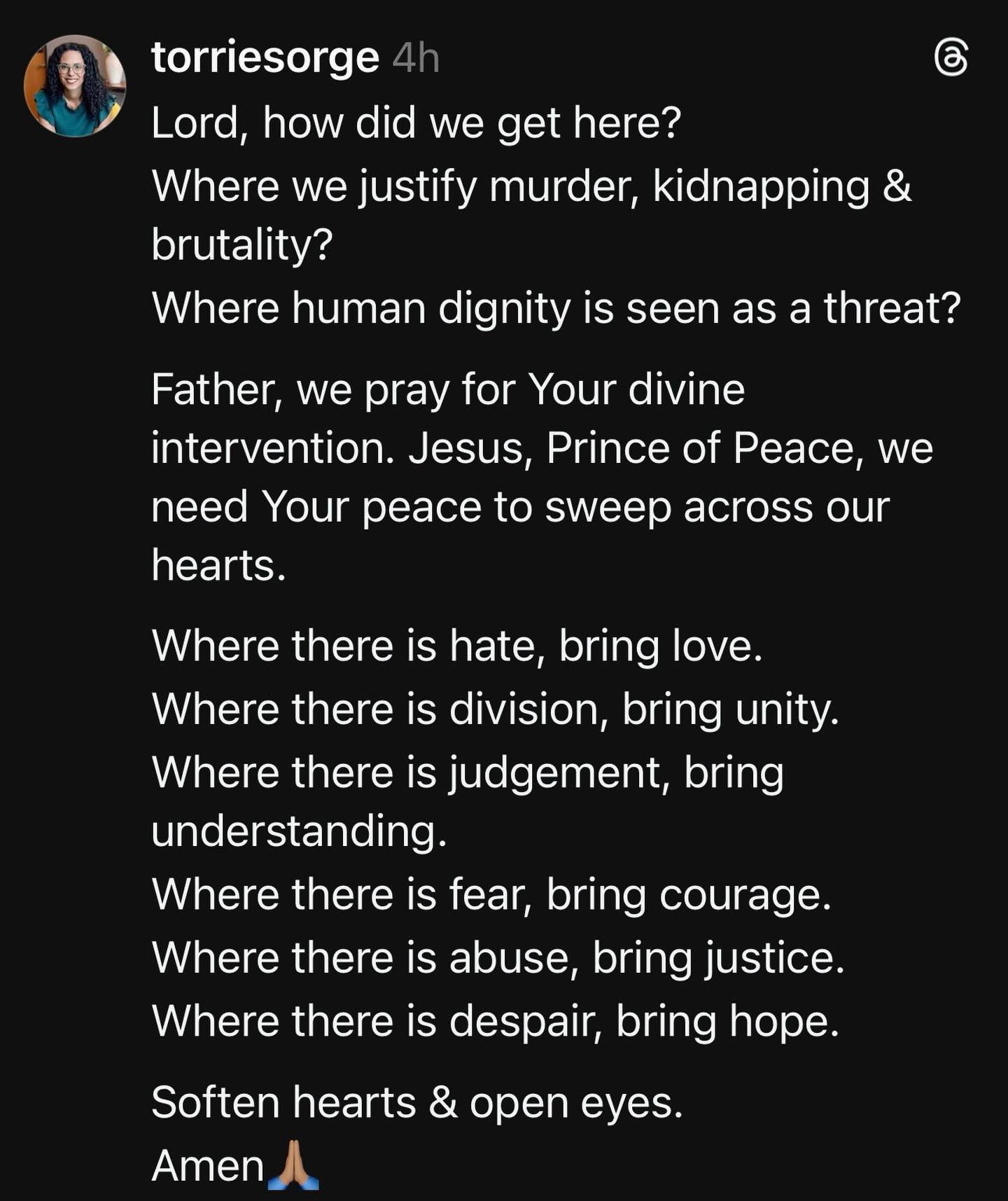 Jesus, be our peace + hold us together. 🙏🏽