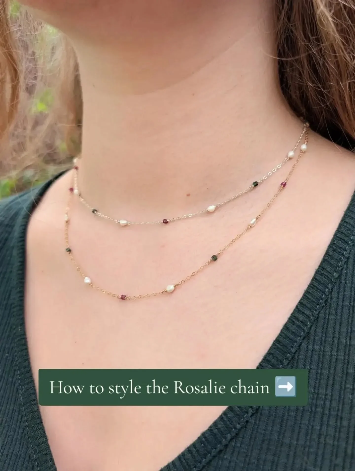 Sometimes you want a little more than just a pendant on a chain. Maybe you want to dress up your pendant for an event or you love the layer necklace look and want to add a pop of color. 

That is what I designed the Rosalie chain for. you can hang a 