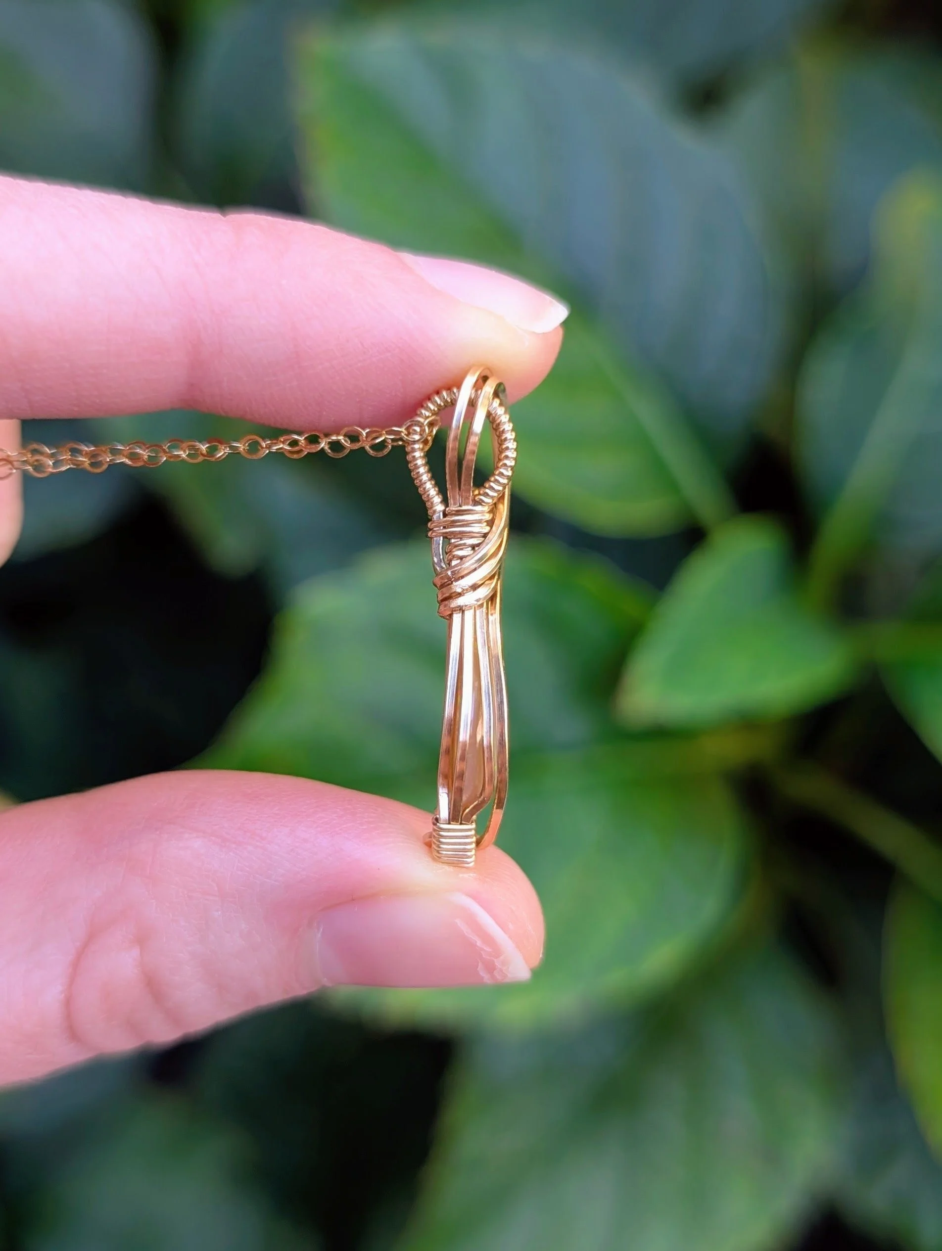 Elara Necklace with an Orange Ethiopian Opal in 14k Gold Filled