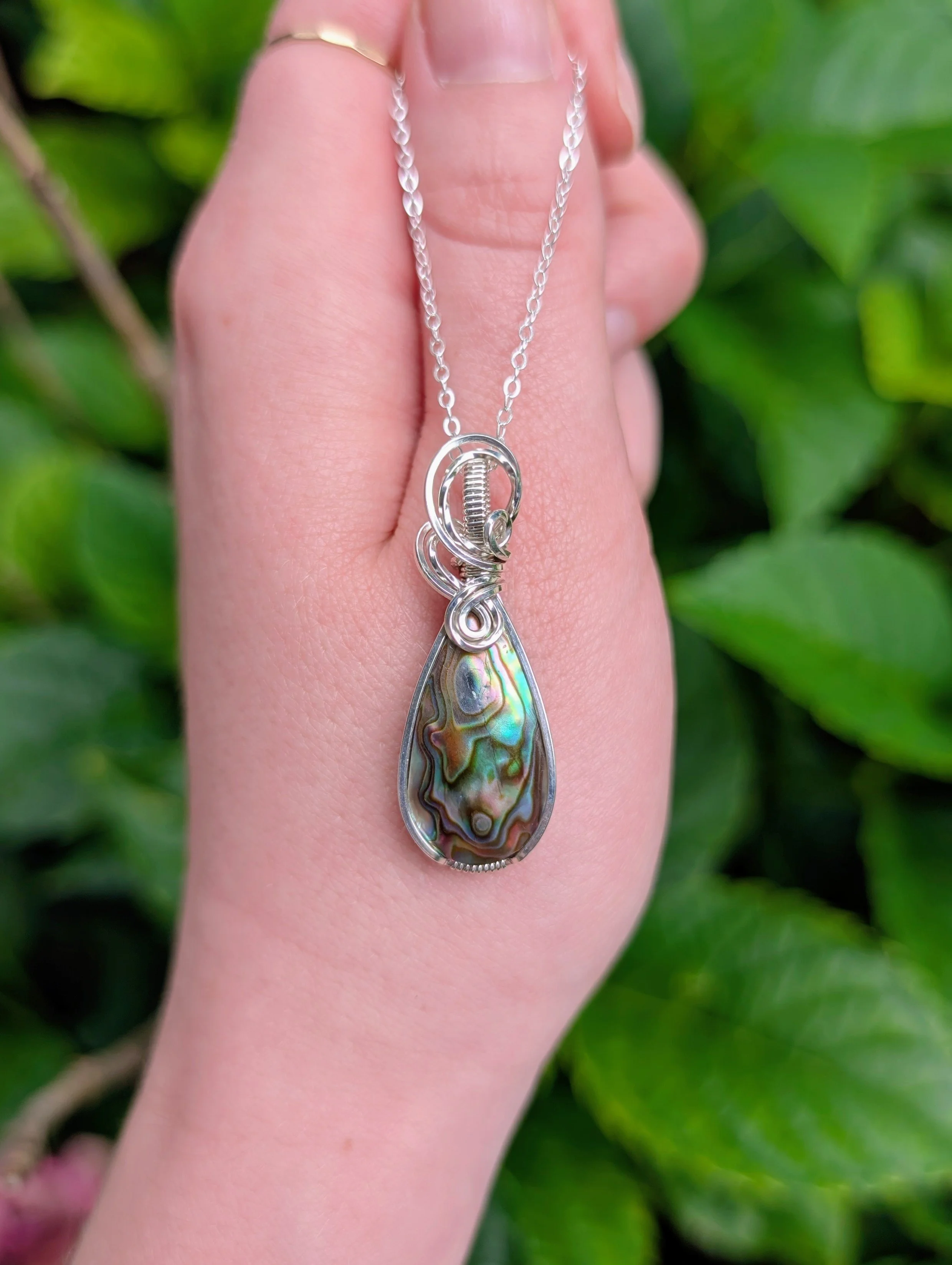 Ocean Wind Necklace | Abalone Shell in Sterling Silver
