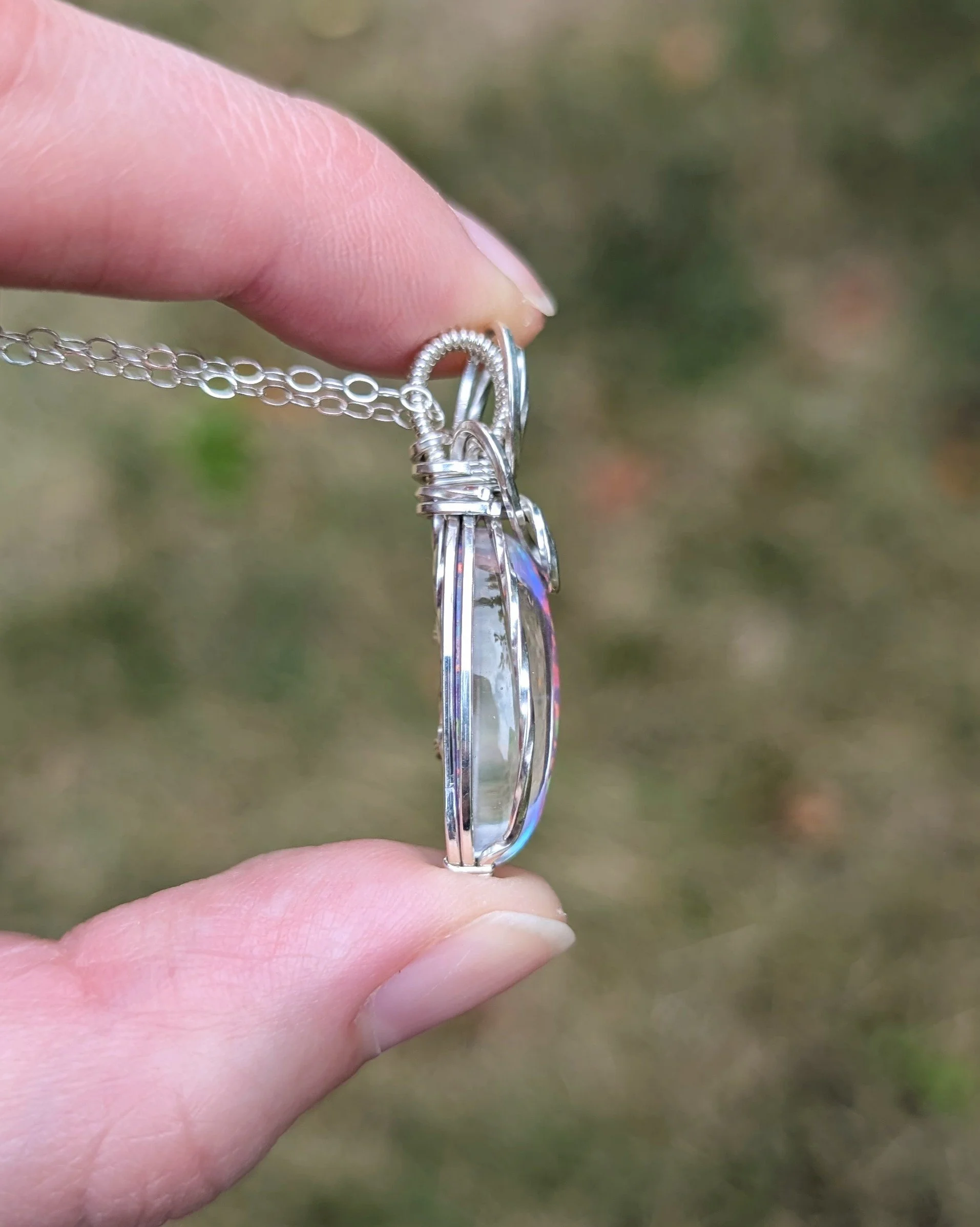 Confetti Necklace | Bello Opal Quartz Doublet in Sterling Silver