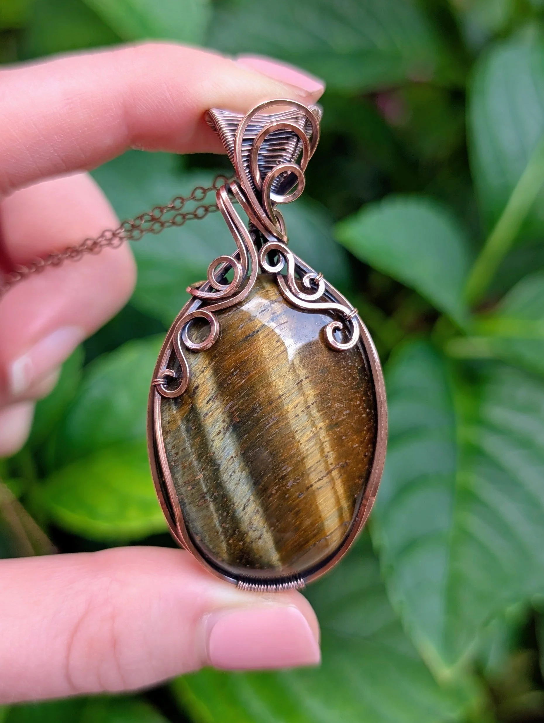 The Secret Garden Necklace | Tiger's Eye in Copper