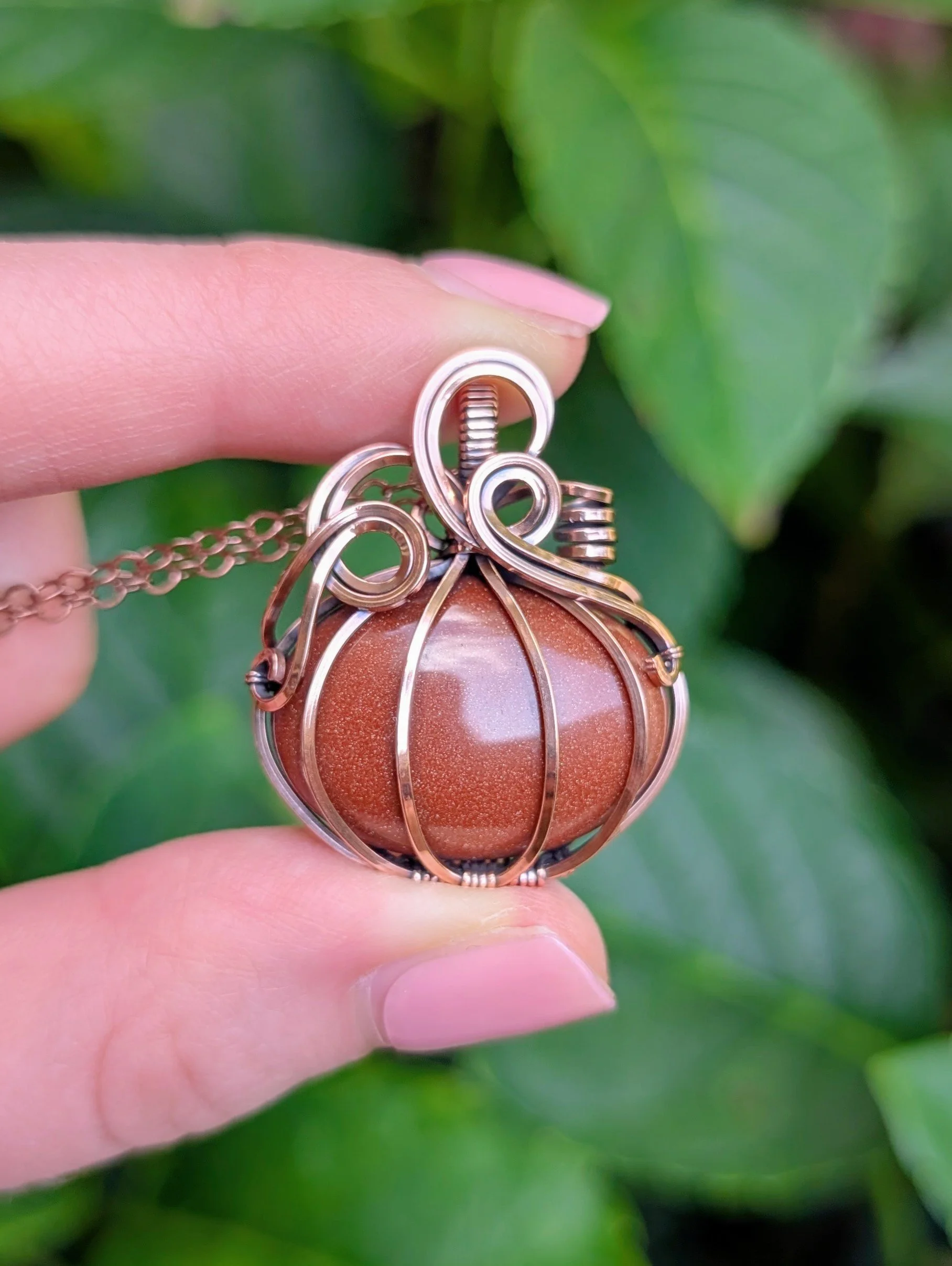 The Pumpkin Necklace | Goldstone in Copper