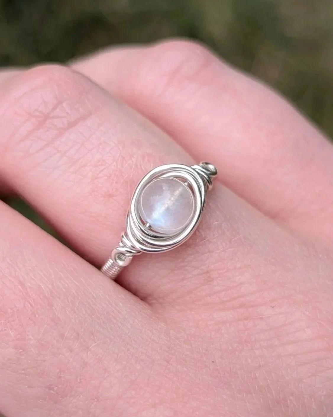 moonstone ring in silver
