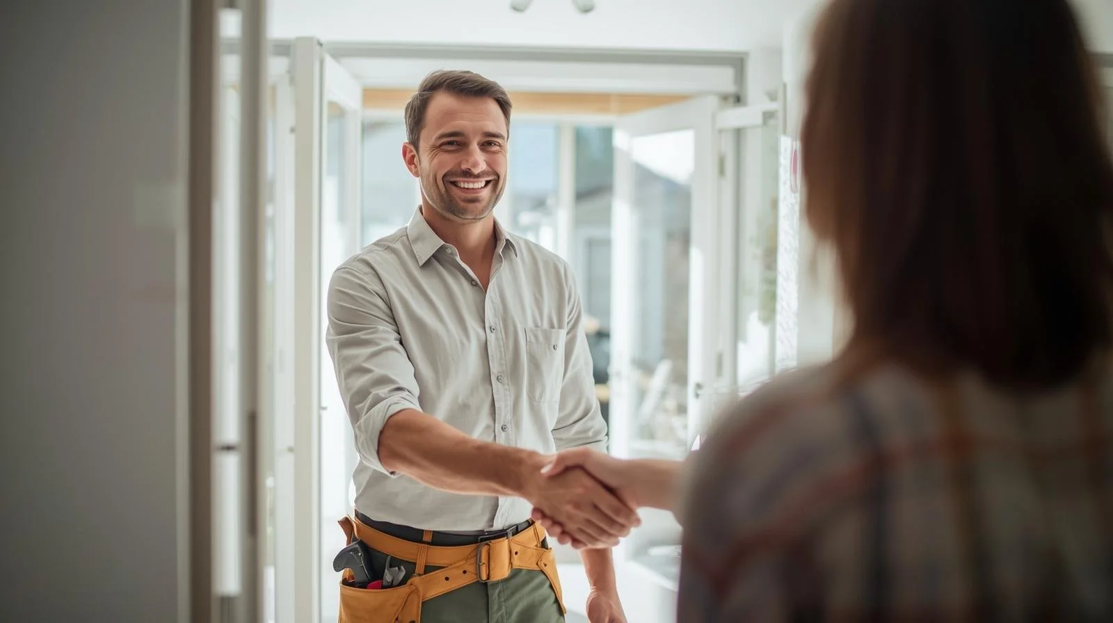 Home service contractor converting a new lead into a customer