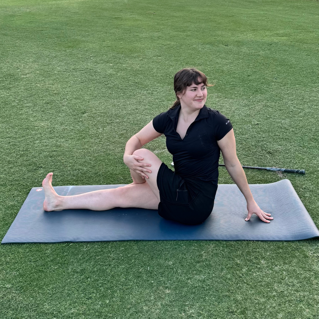 Seated Spinal Twist Yoga Pose for Golfers