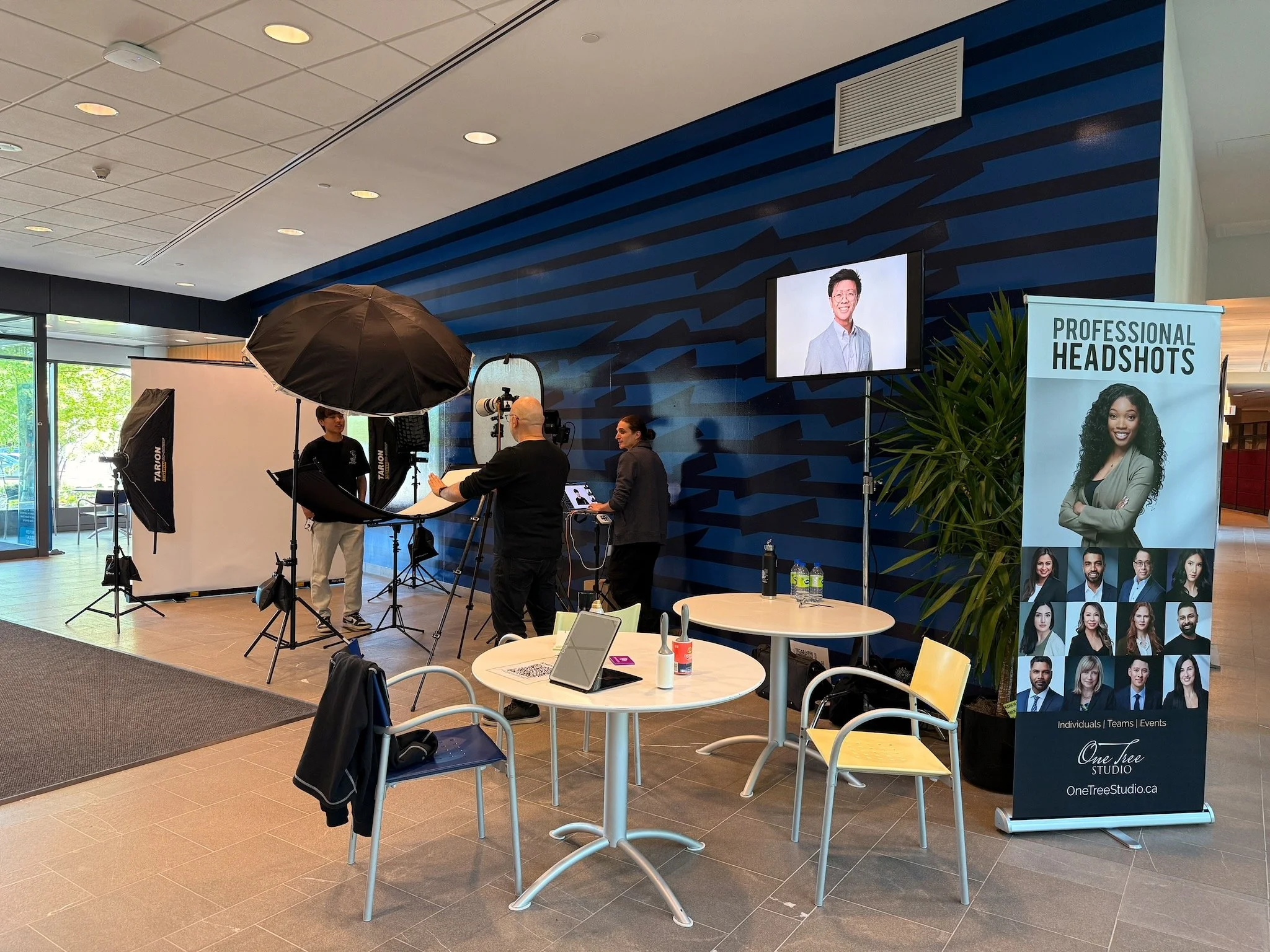 Professional headshots being taken at IBM Canada Head Office.