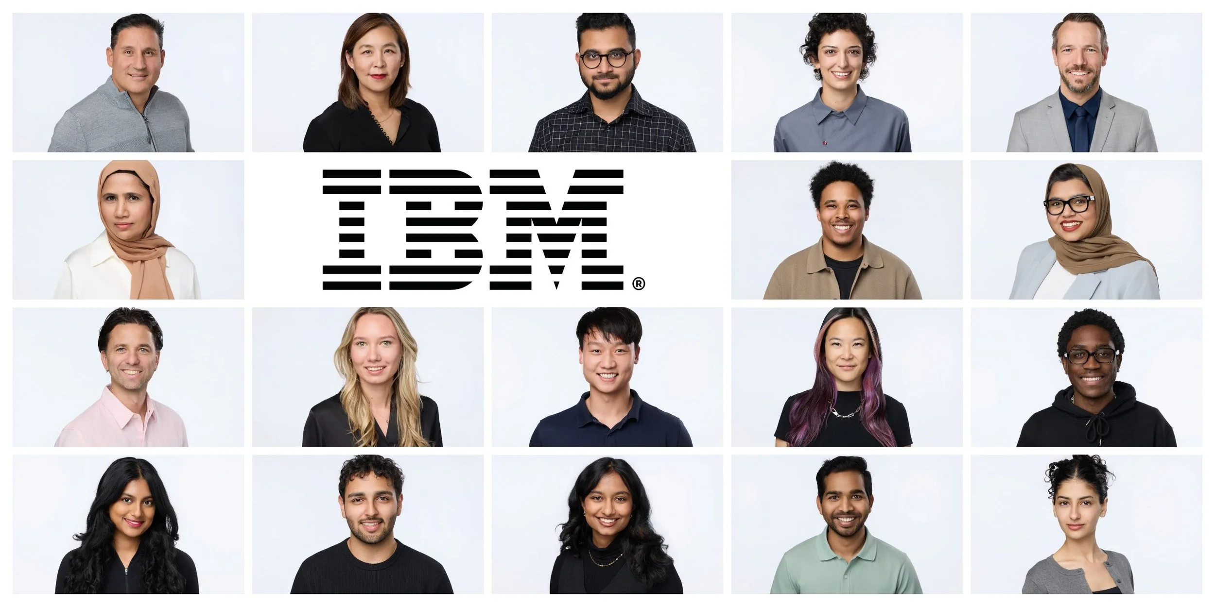 Consistent corporate headshots created for an IBM team