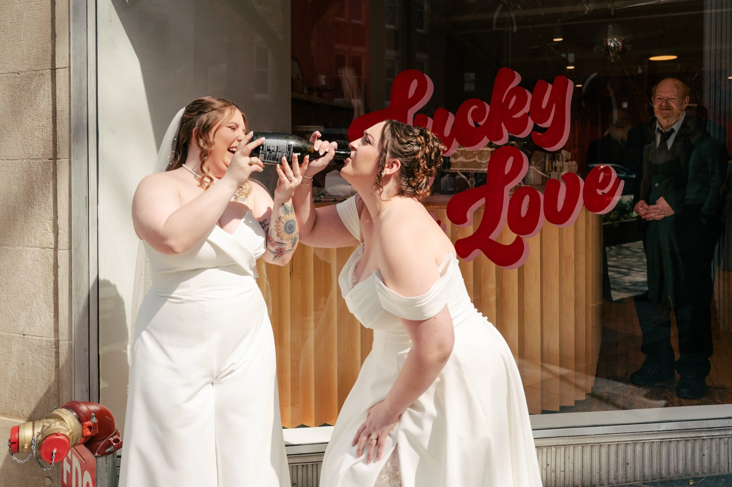 Intimate spring wedding ceremony at Lucky in Love Chapel in Richmond, VA.