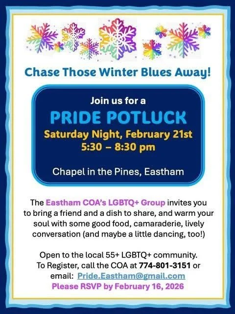 LGBTQ group’s Pride Potluck sponsored by Eastham COA LGBTQ group