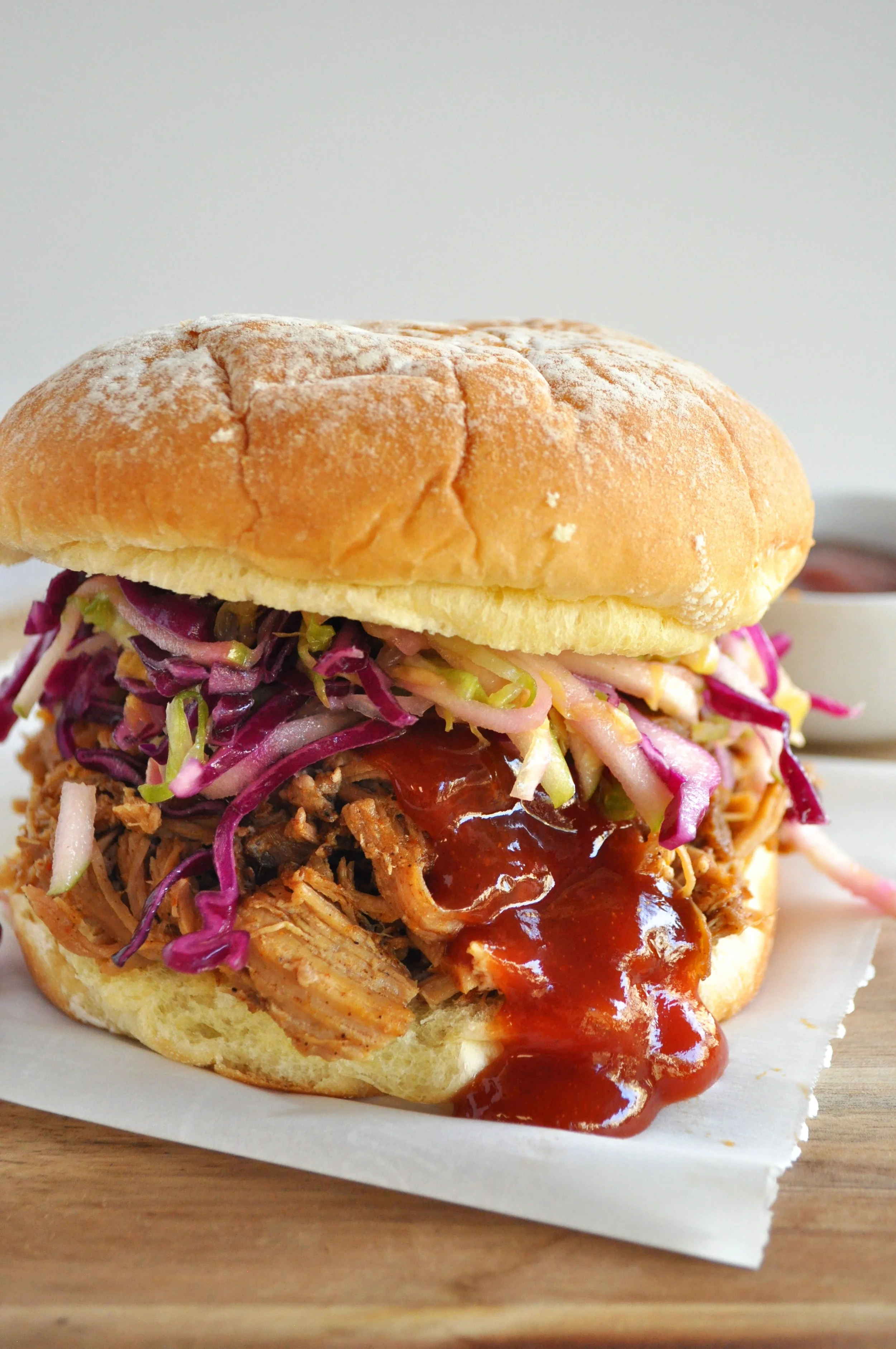 Pulled Pork Sliders, Apple-Cabbage Slaw, Potato Salad
