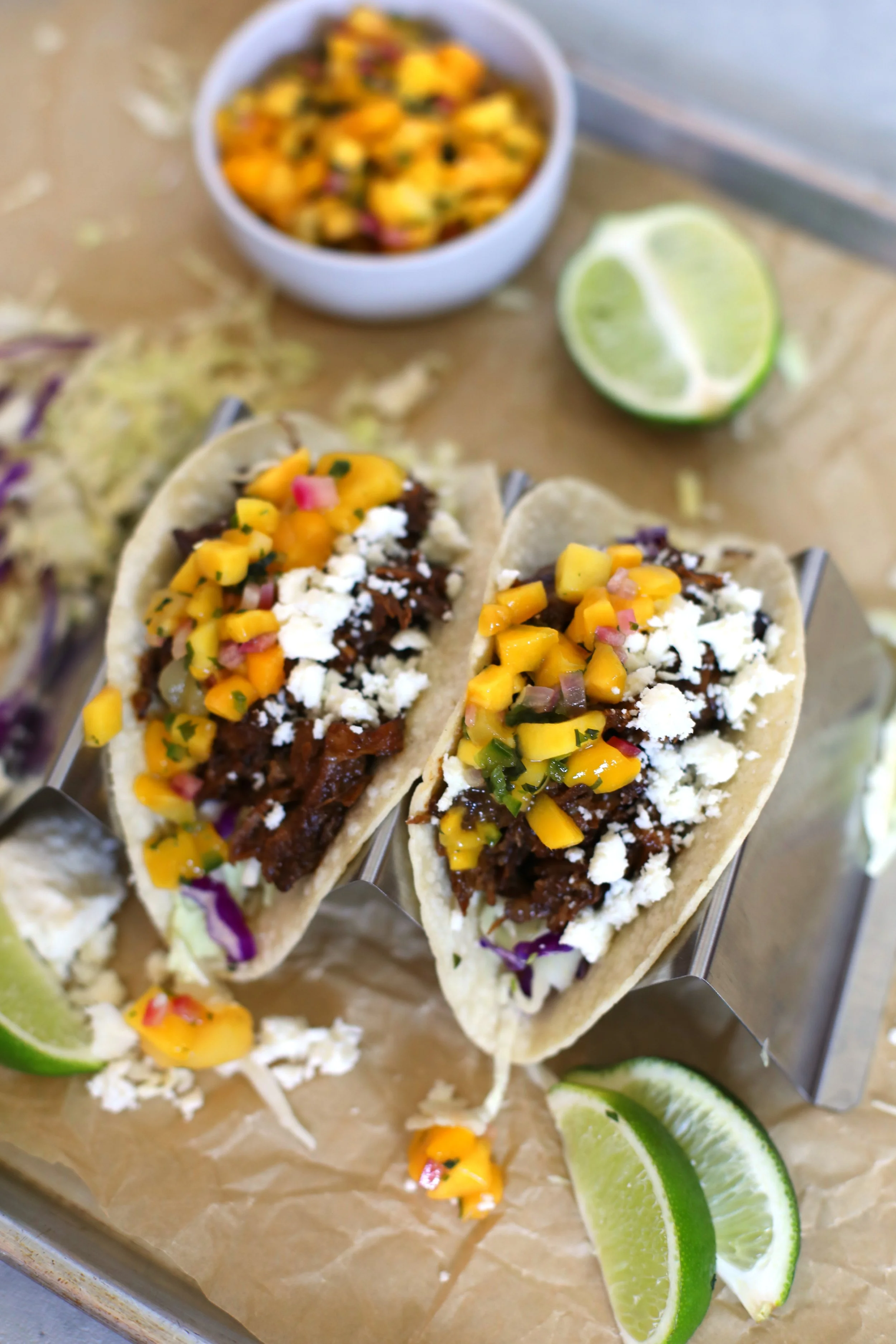 Pork Carnitas Tacos with Mango Salsa