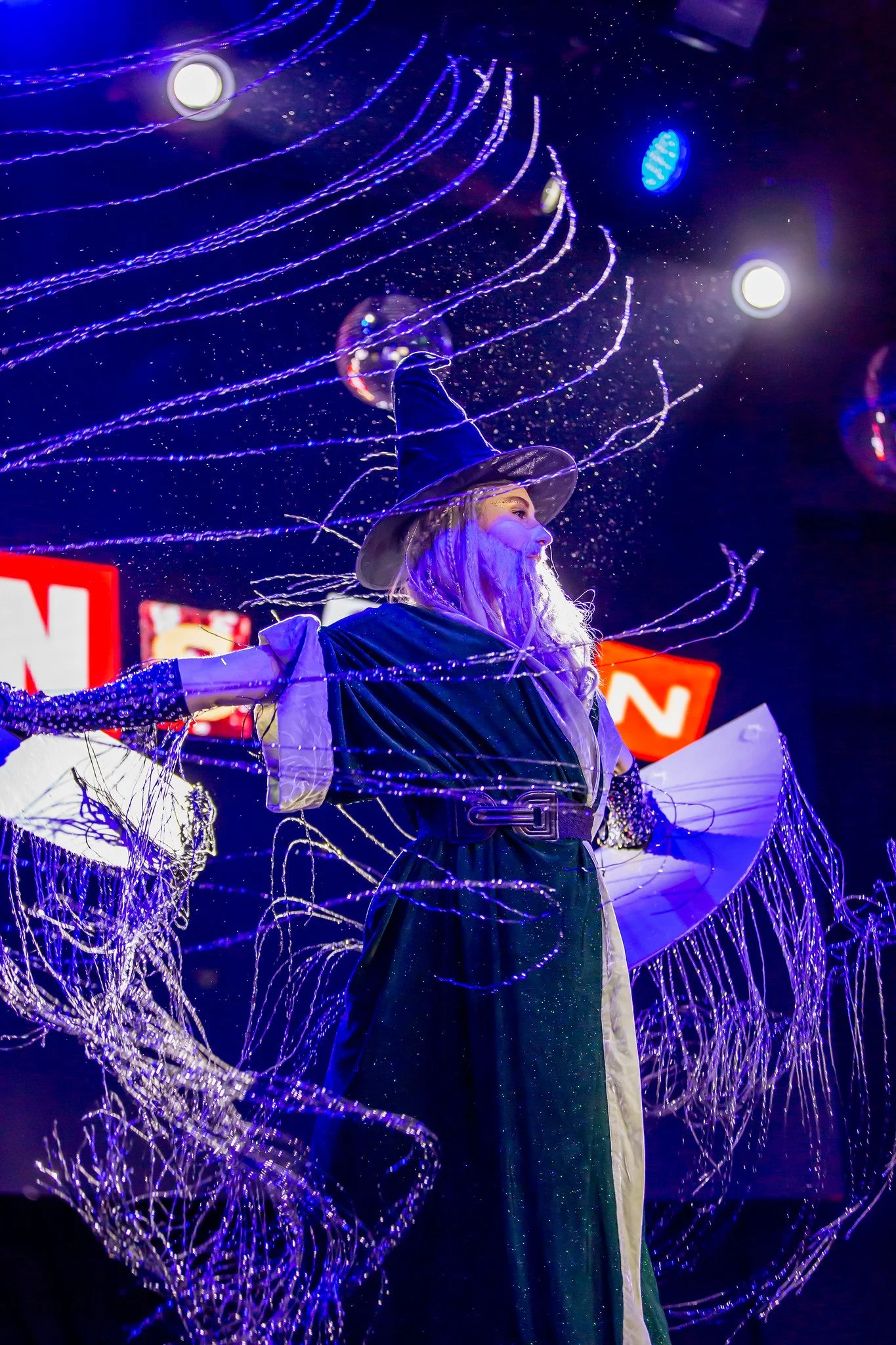 Anita Tension (Wizard Act - wearing original split brim hat design - at Revelry Ball in Boston) Photographer Melis Kooyomjian Kemp.JPG