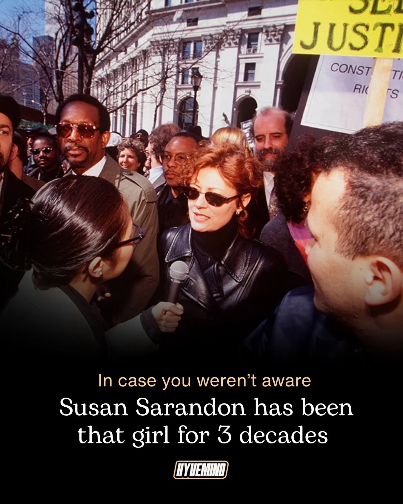 @susansarandon has always been that girl. We think it&rsquo;s due time for her to receive her flowers.   #SusanSarandon #Sarandonaissance #palestine #WorkersRights #CollectiveAction