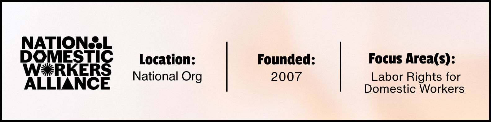 National Domestic Workers Alliance working models