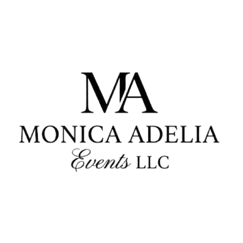 Logo for Monica Adelia Events LLC featuring the initials "MA" above the company name.