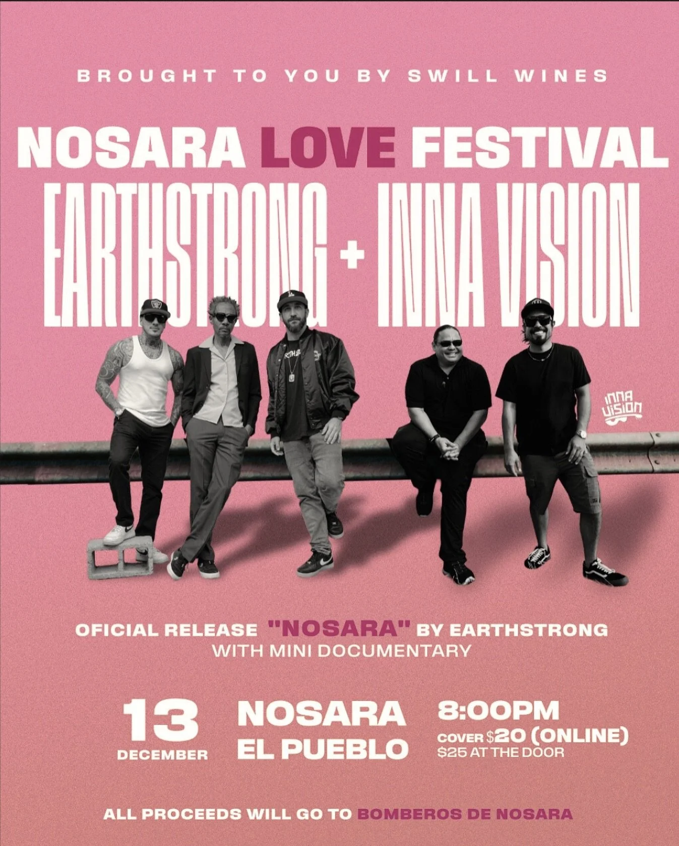 NOSARA LOVE FESTIVAL 🩷
We&rsquo;re beyond stoked to help bring this one to life.
On December 13, join us for a night of music, unity, and pura vida vibes at El Pueblo featuring our friends @innavision all the way from Hawaii, and local legends @eart